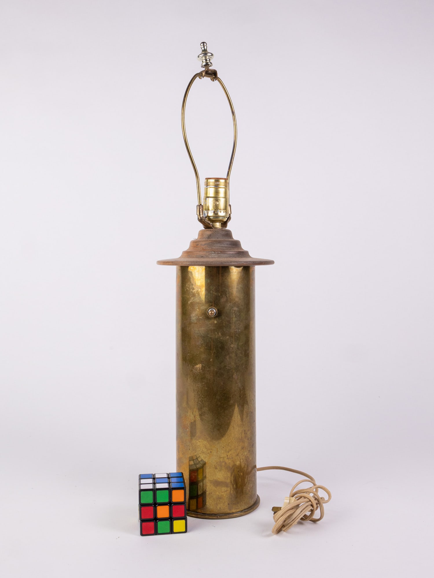 Trench Art Vintage Brass Table Lamp - 2