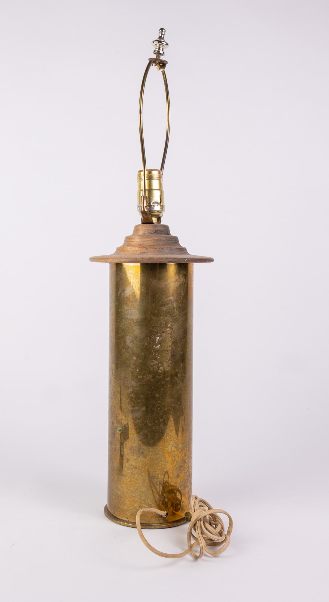 Trench Art Vintage Brass Table Lamp - 4