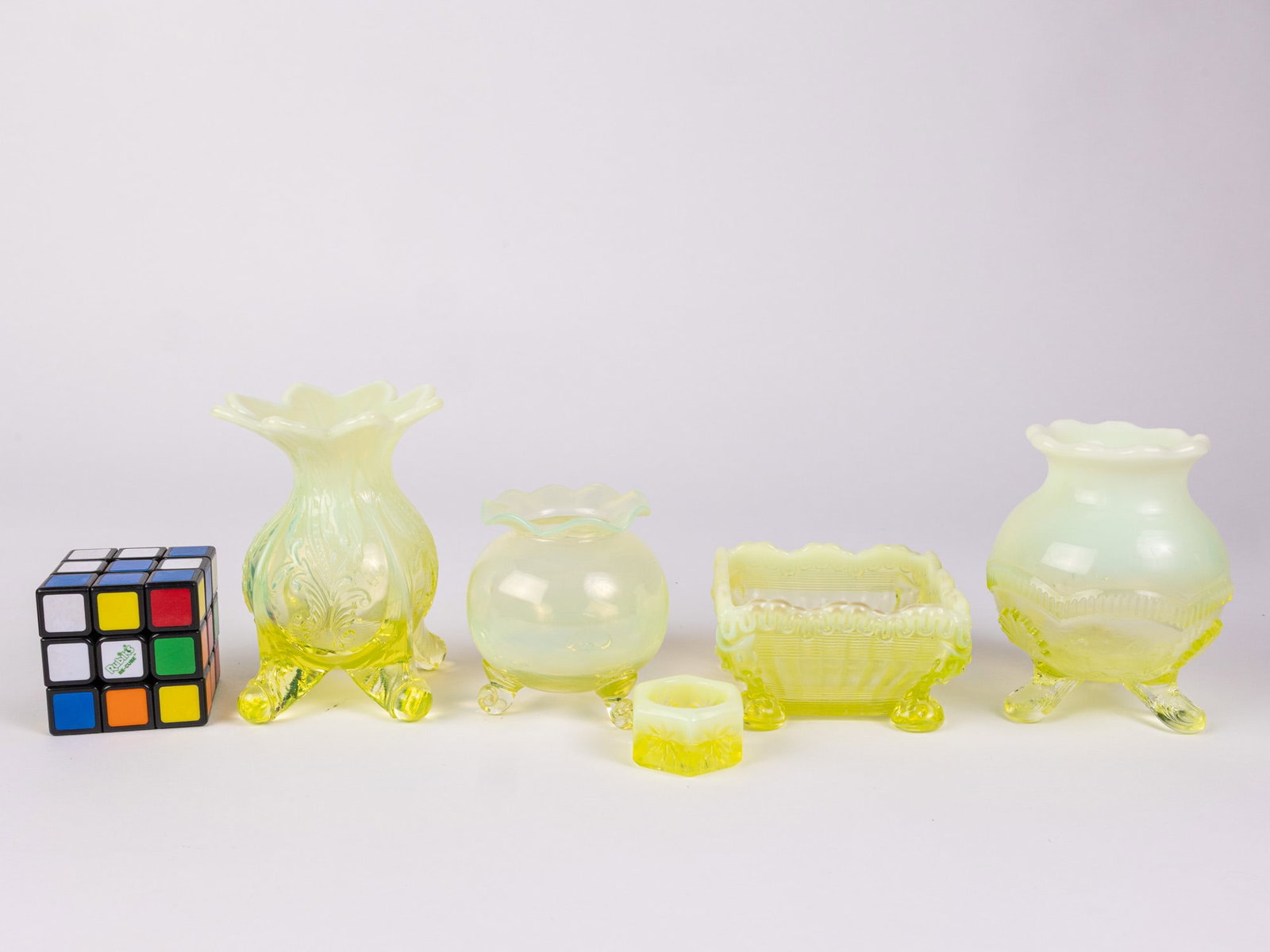 Assorted Vaseline Uranium Glass Articles - 2