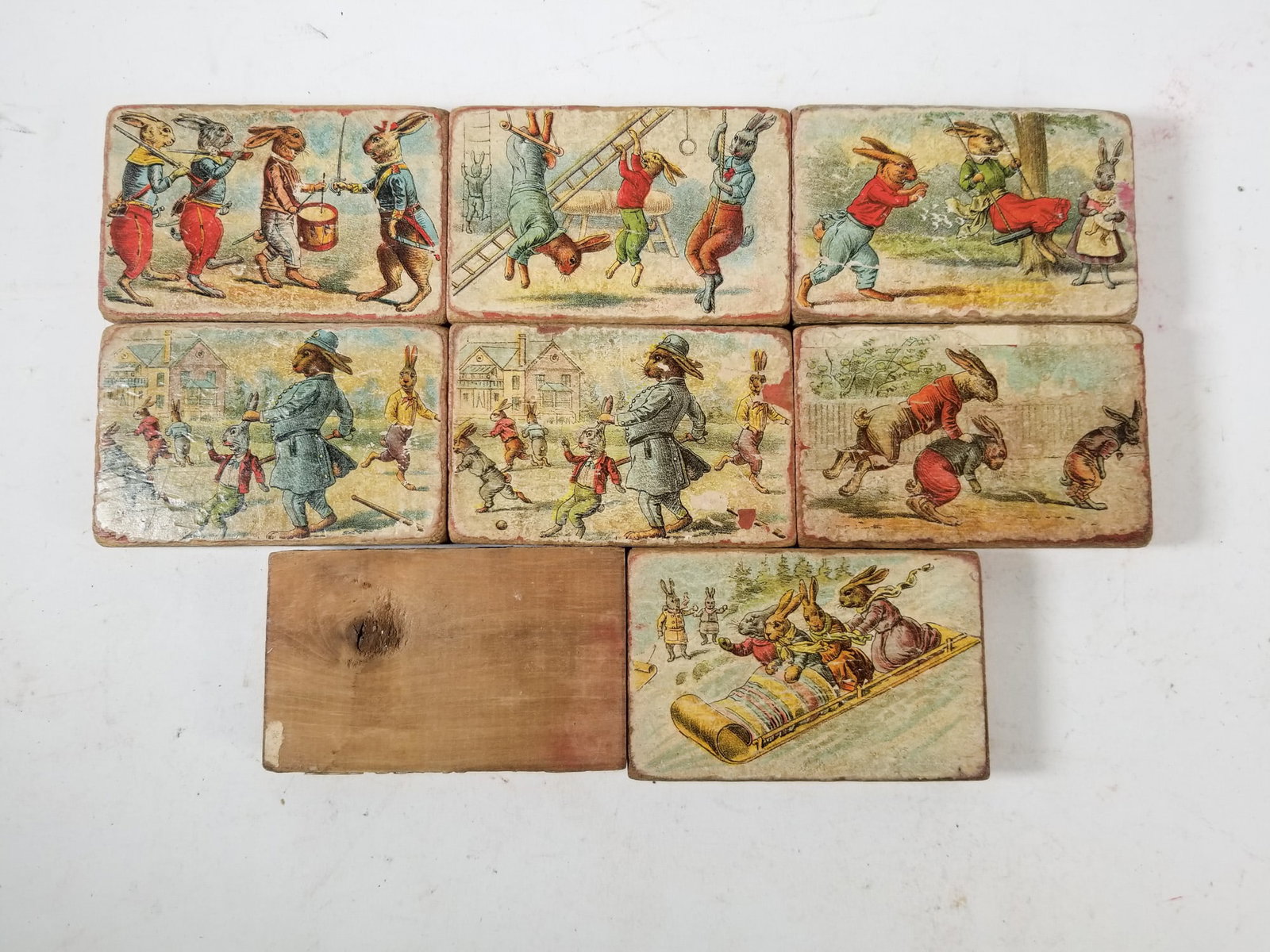 Eight Victorian Number/Letter Blocks - 2