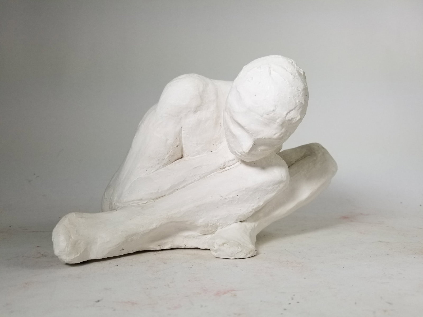 c. 1984 John Celani [Local Artist] Modernist Plaster Maquette Nude Male Sculpture - 5