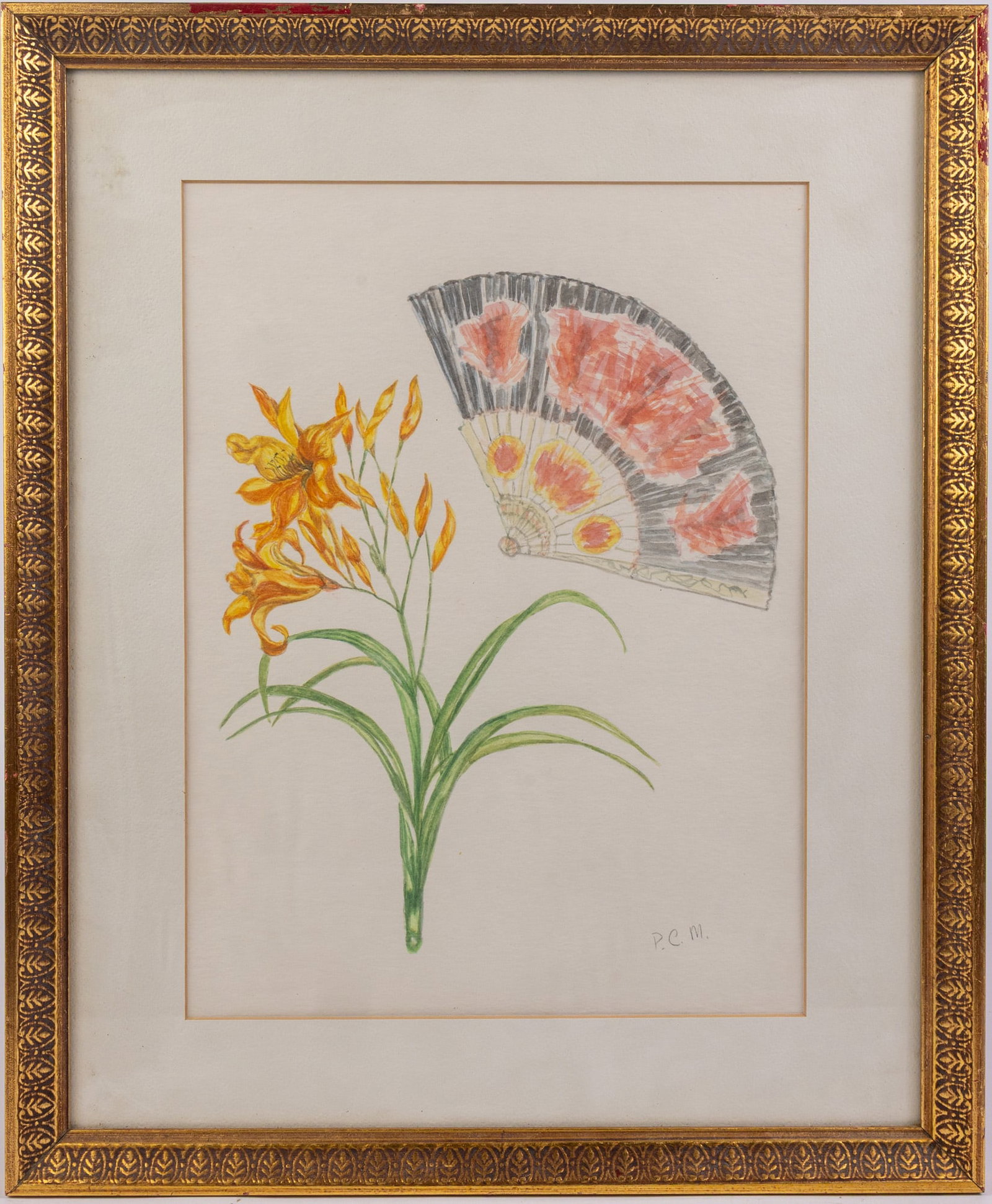 Botanical Watercolor Framed Signed "P.C.M.": Botanical Watercolor Framed Signed "P.C.M." Size 16.5" x 13.5" Literature Brooks Auction – Online Auction Terms & Conditions Contact: (856) 694-2960 | info@brooks.auction READ BEFORE YOU BID: