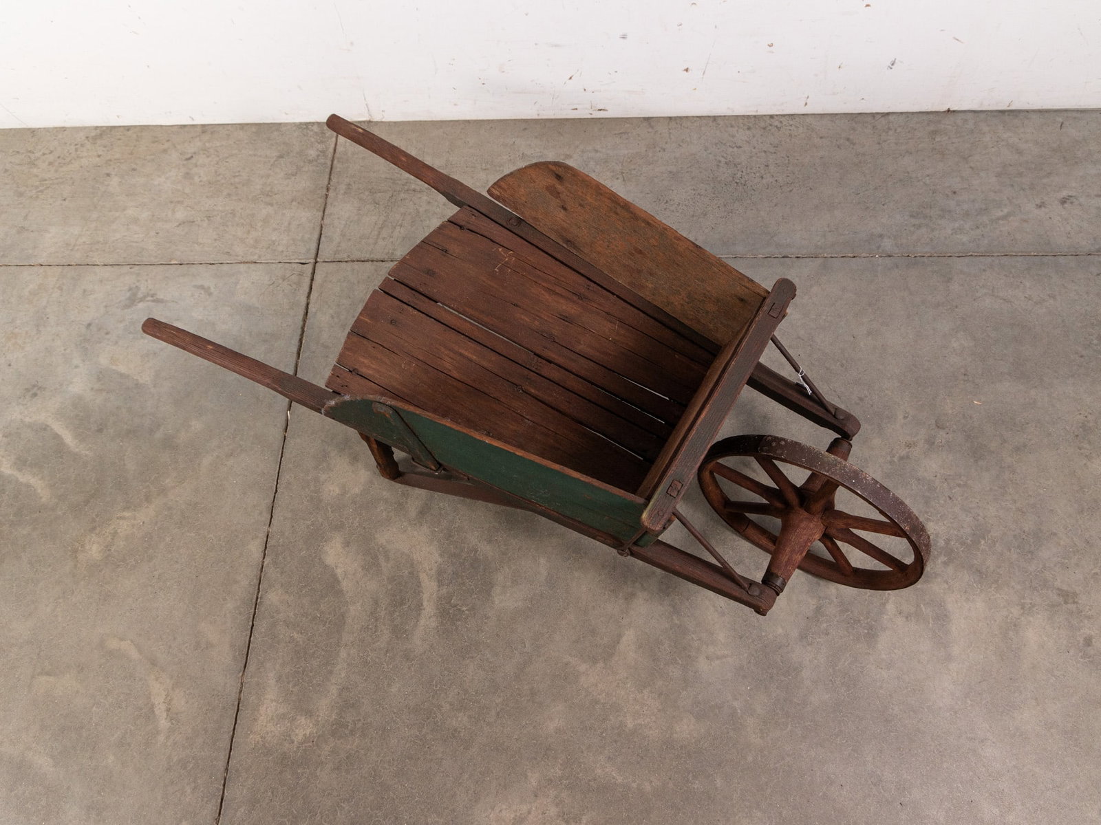 Antique Children's Wooden Toy Wheelbarrow - 2