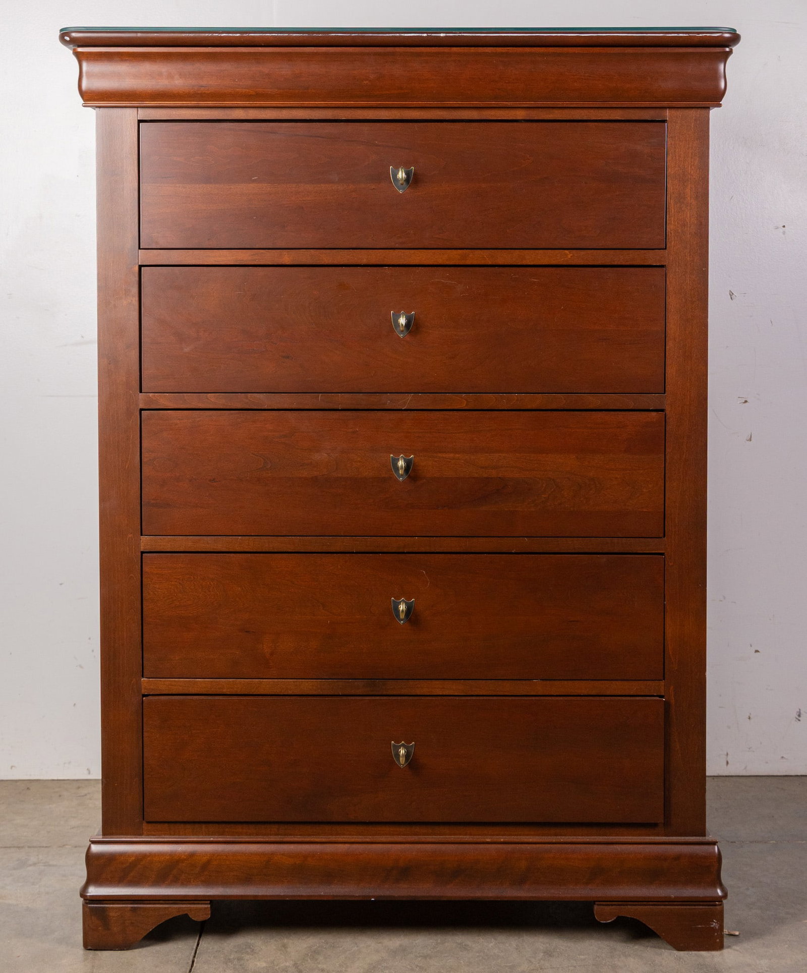 Contemporary 6-Drawer Cherry Finish High Chest (1 of 6)
