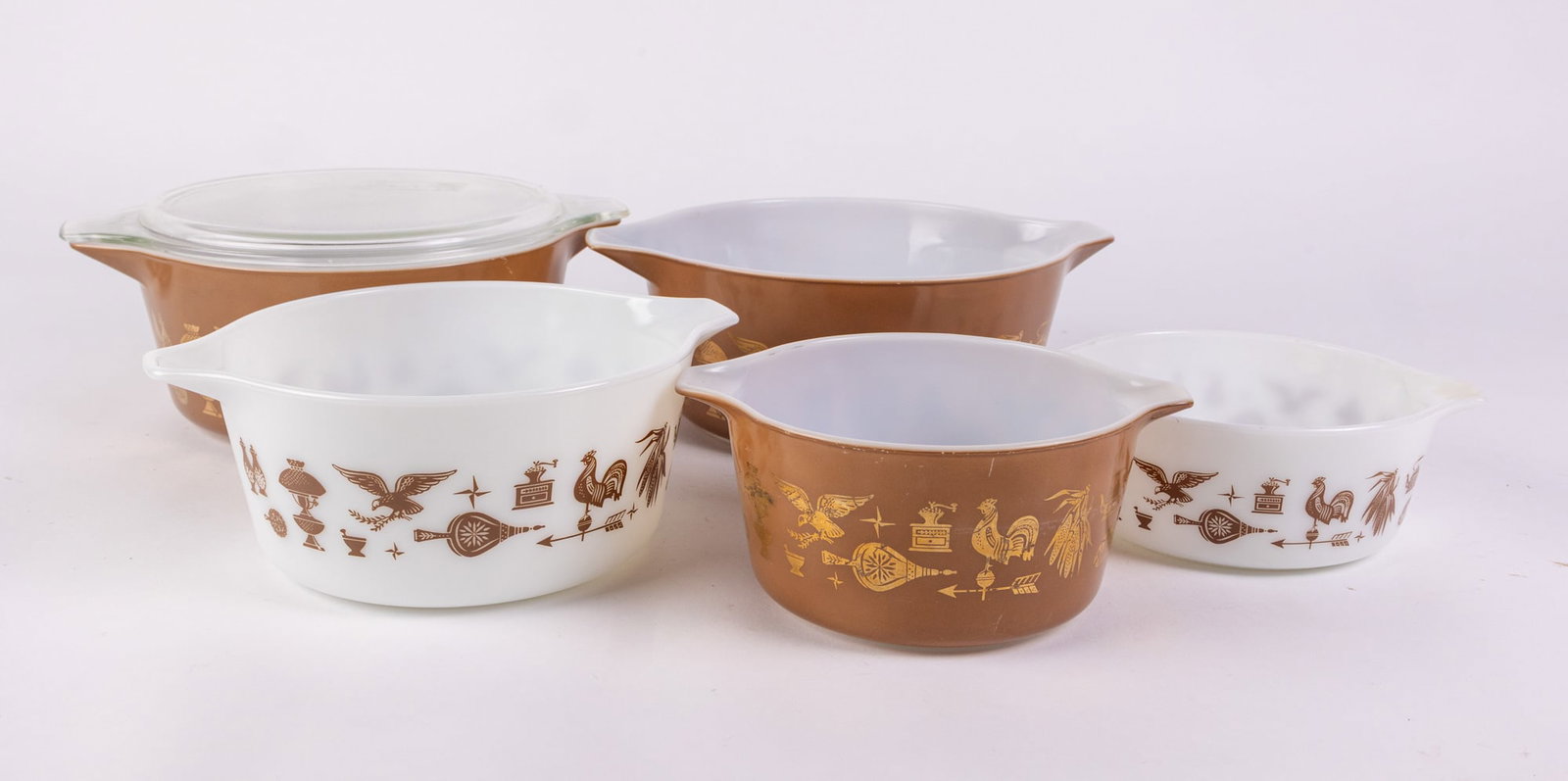 Five Vintage Pyrex Early American Cinderella Serving Bowls (1 of 6)