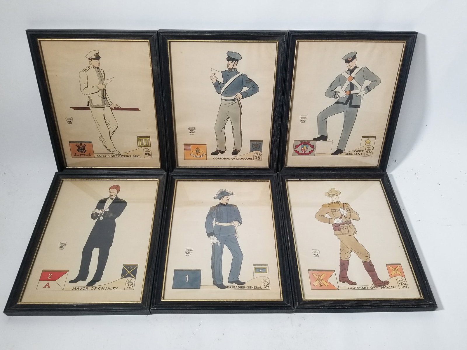 Set of Six Vintage WPA Military Prints (1 of 4)