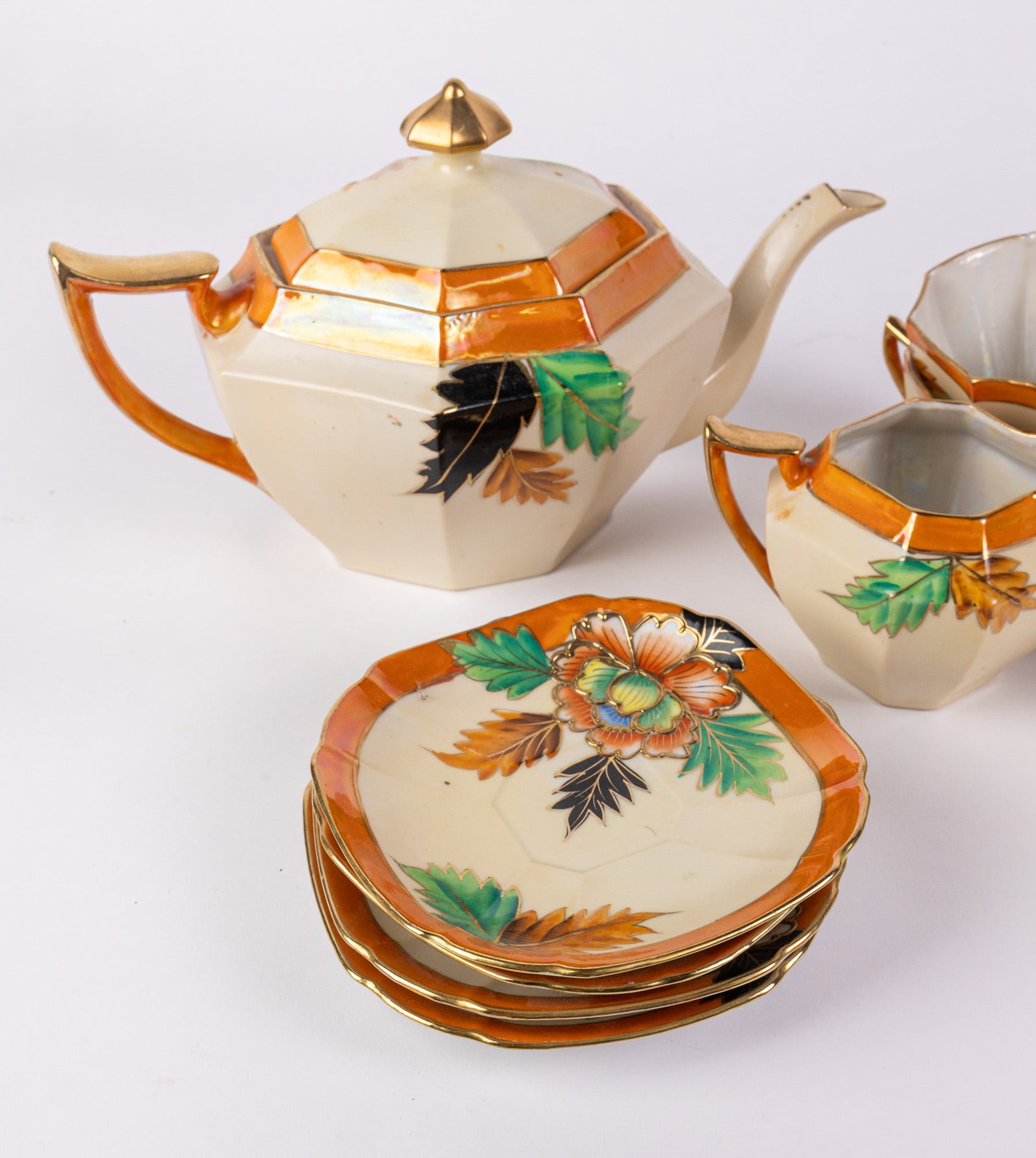 Vintage Japanese Lusterware Tea Set - 3