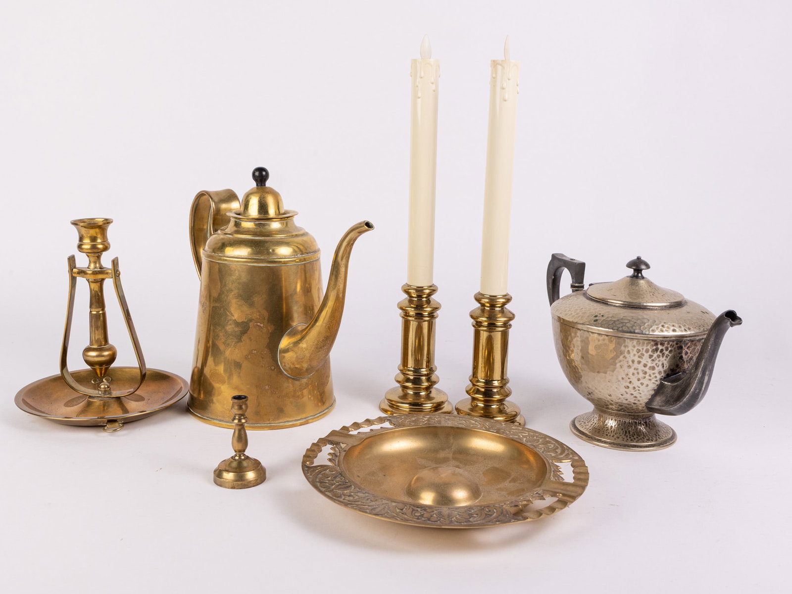 Assortment of Vintage Articles ft. Brass Stabilizing Candle Holder (1 of 2)