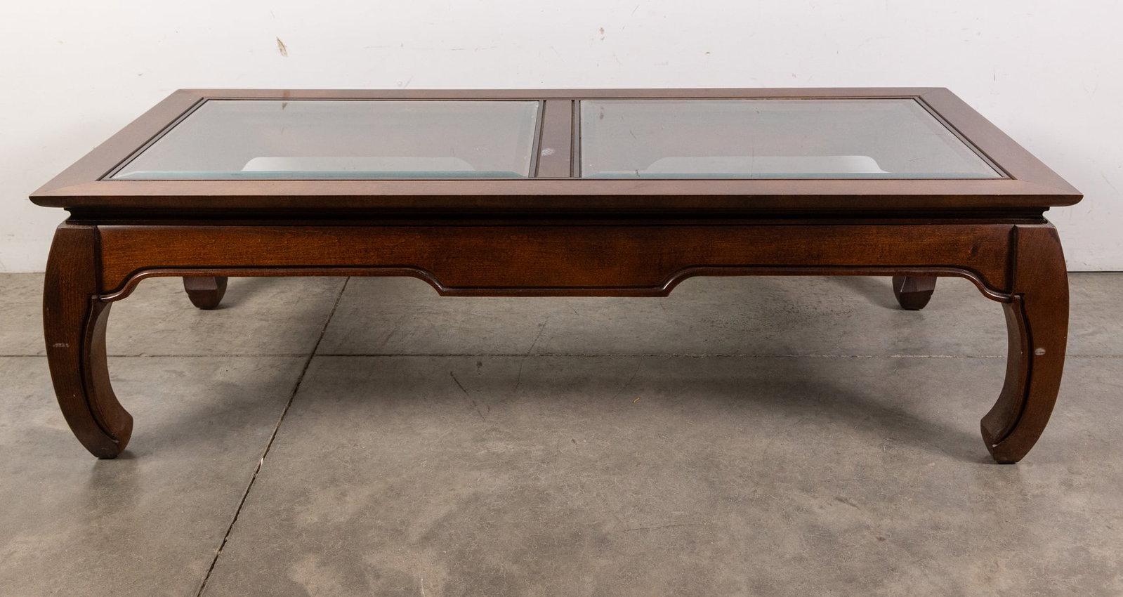 Asian Oriental Style Bevel Glass Coffee Table (1 of 3)
