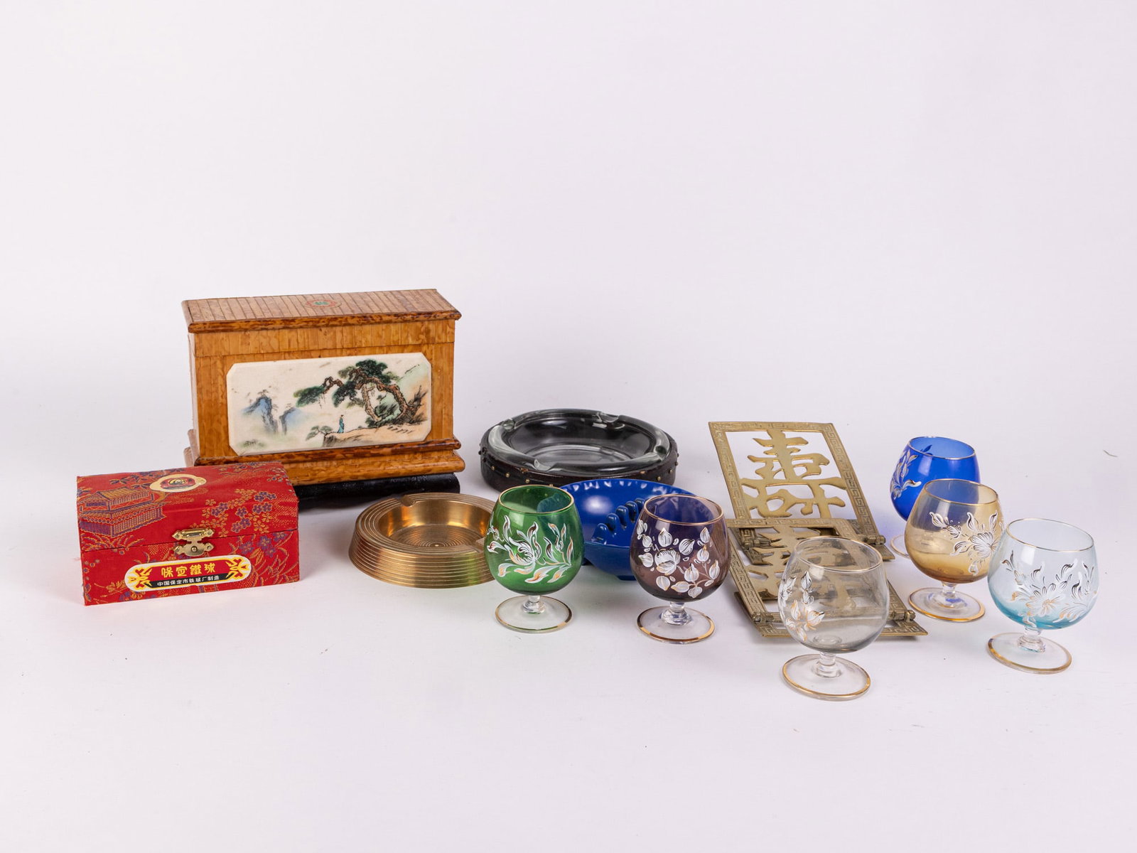 Assortment of Vintage & Asian Articles ft. Brass Bookends (1 of 8)