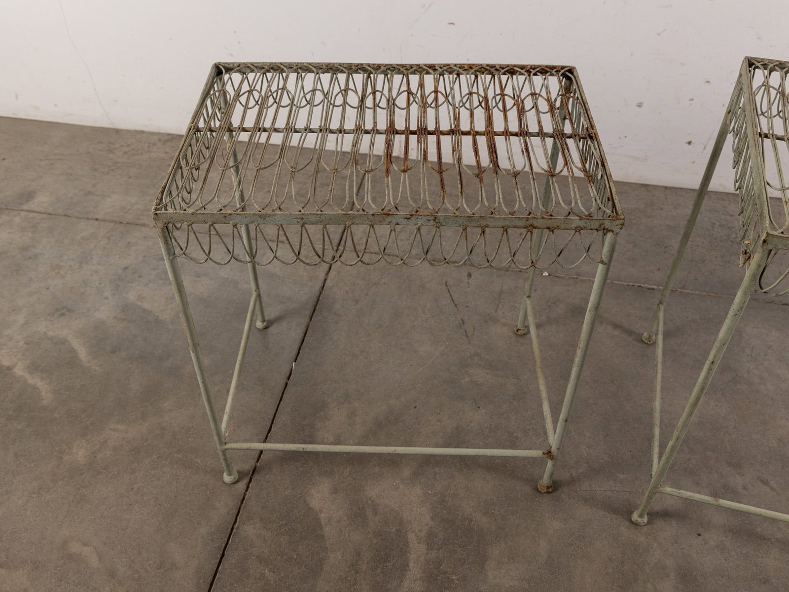 Pair of Mid Century Wrought Iron Nesting Tables - 2