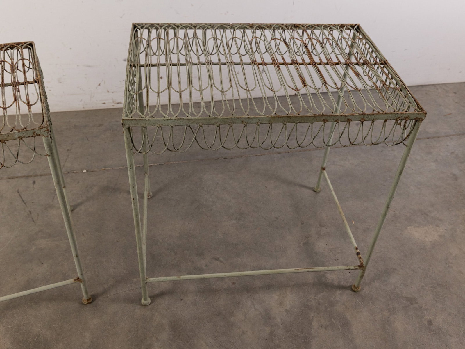 Pair of Mid Century Wrought Iron Nesting Tables - 3