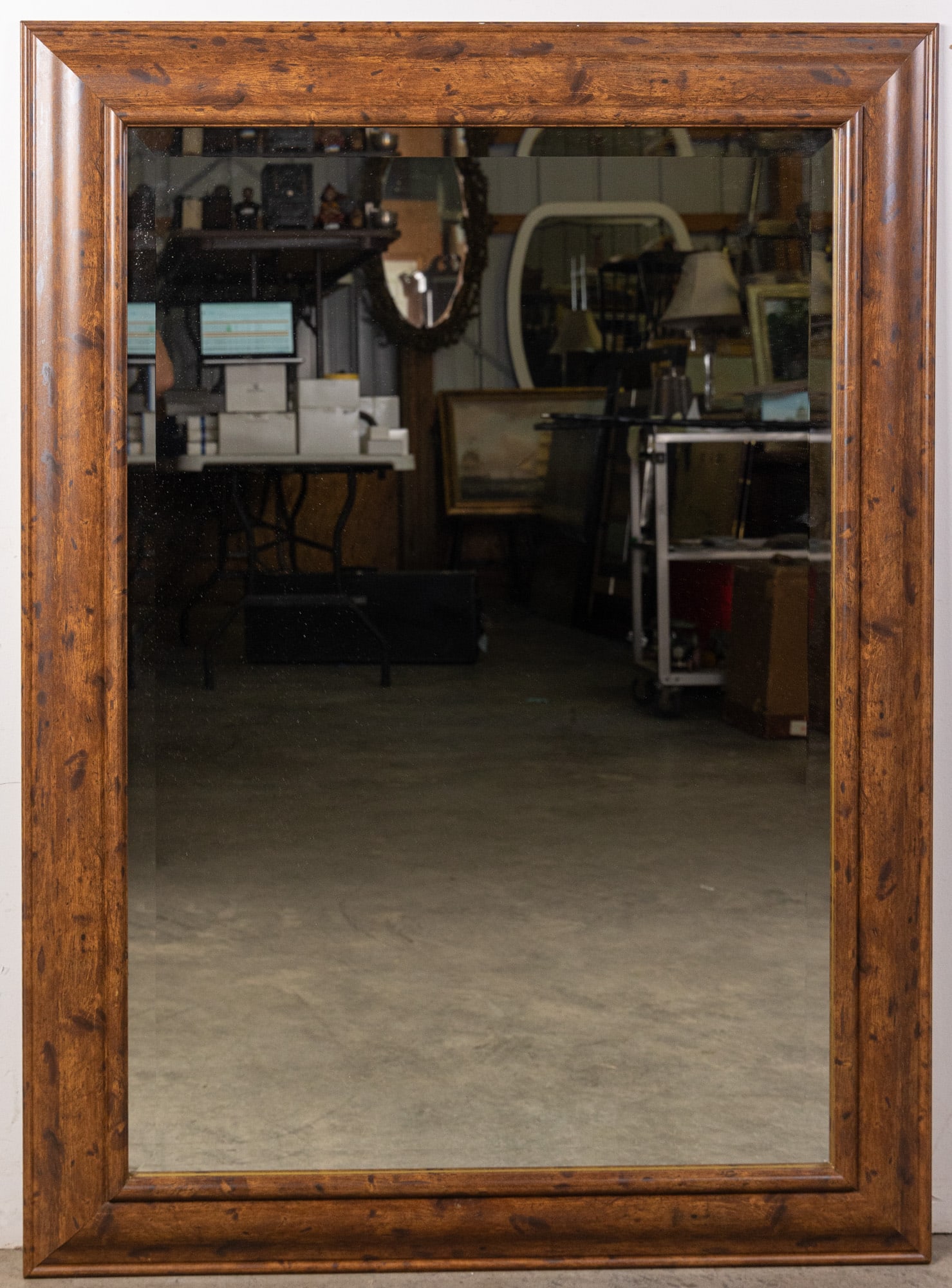 Decorative Rustic Frame Beveled Wall Mirror (1 of 2)