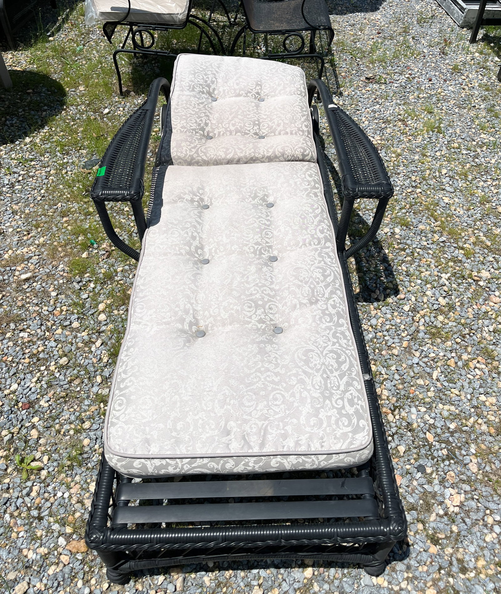 Faux Wicker Lounge Chair with Cushion - 2