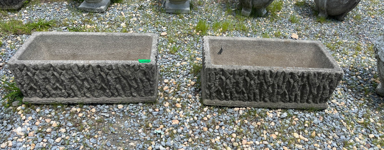 Pair of Concrete Bark Patterned Planters: Pair of Concrete Bark Patterned Planters Literature Brooks Auction – Online Auction Terms & Conditions Contact: (856) 694-2960 | info@brooks.auction READ BEFORE YOU BID: We want you to feel conf