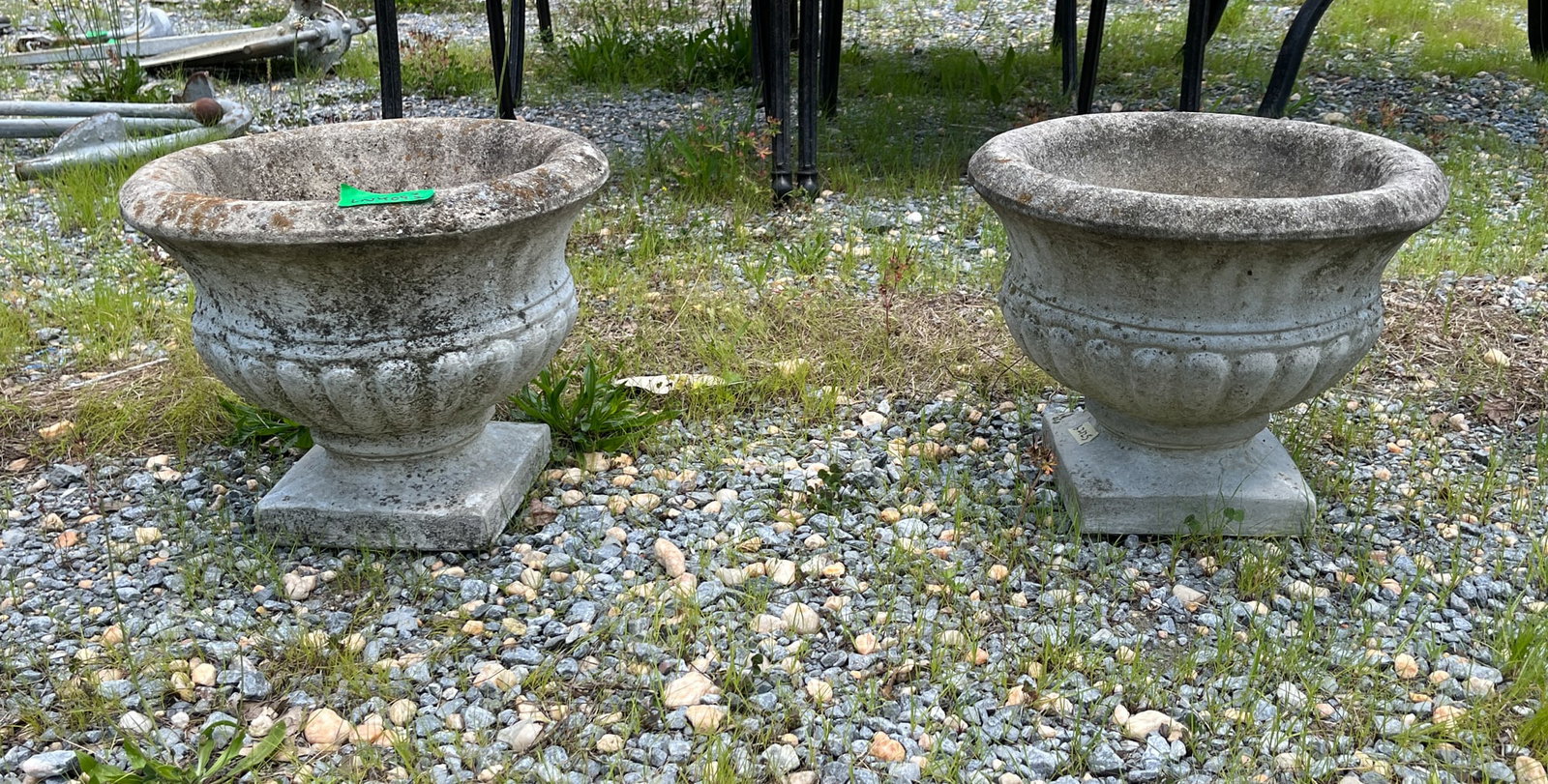 Pair of Concrete Urn Shaped Planters: Pair of Concrete Urn Shaped Planters Literature Brooks Auction – Online Auction Terms & Conditions Contact: (856) 694-2960 | info@brooks.auction READ BEFORE YOU BID: We want you to feel