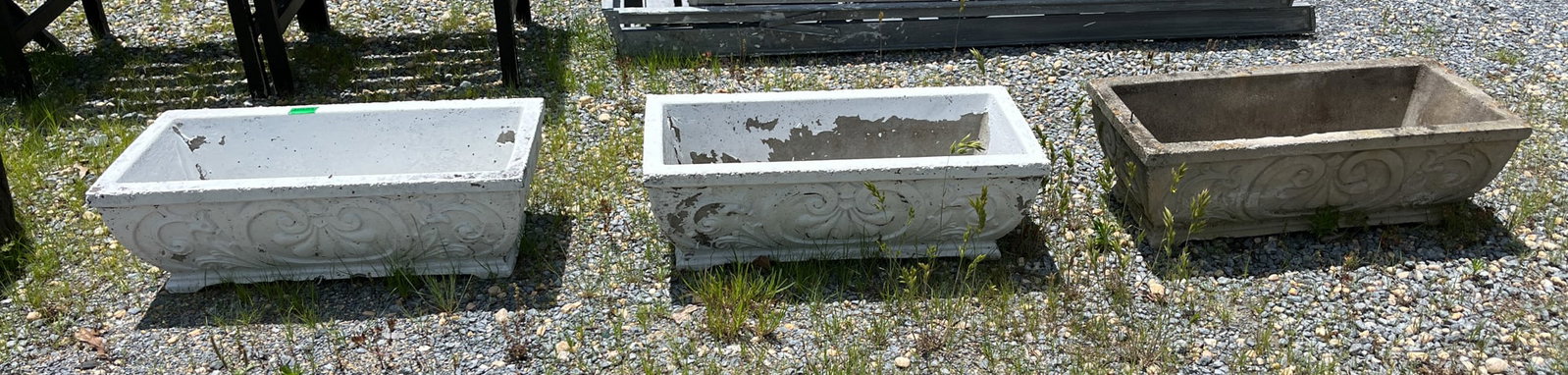 Three Vintage Outdoor Concrete Planters: Three Vintage Outdoor Concrete Planters Literature Brooks Auction – Online Auction Terms & Conditions Contact: (856) 694-2960 | info@brooks.auction READ BEFORE YOU BID: We want you to feel confi