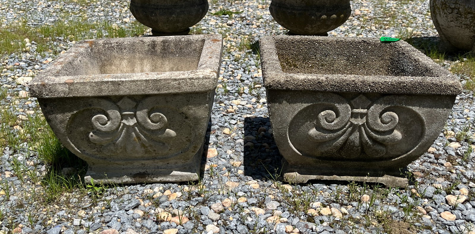 Pair of Vintage Concrete Outdoor Planters: Pair of Vintage Concrete Outdoor Planters Literature Brooks Auction – Online Auction Terms & Conditions Contact: (856) 694-2960 | info@brooks.auction READ BEFORE YOU BID: We want you to feel con