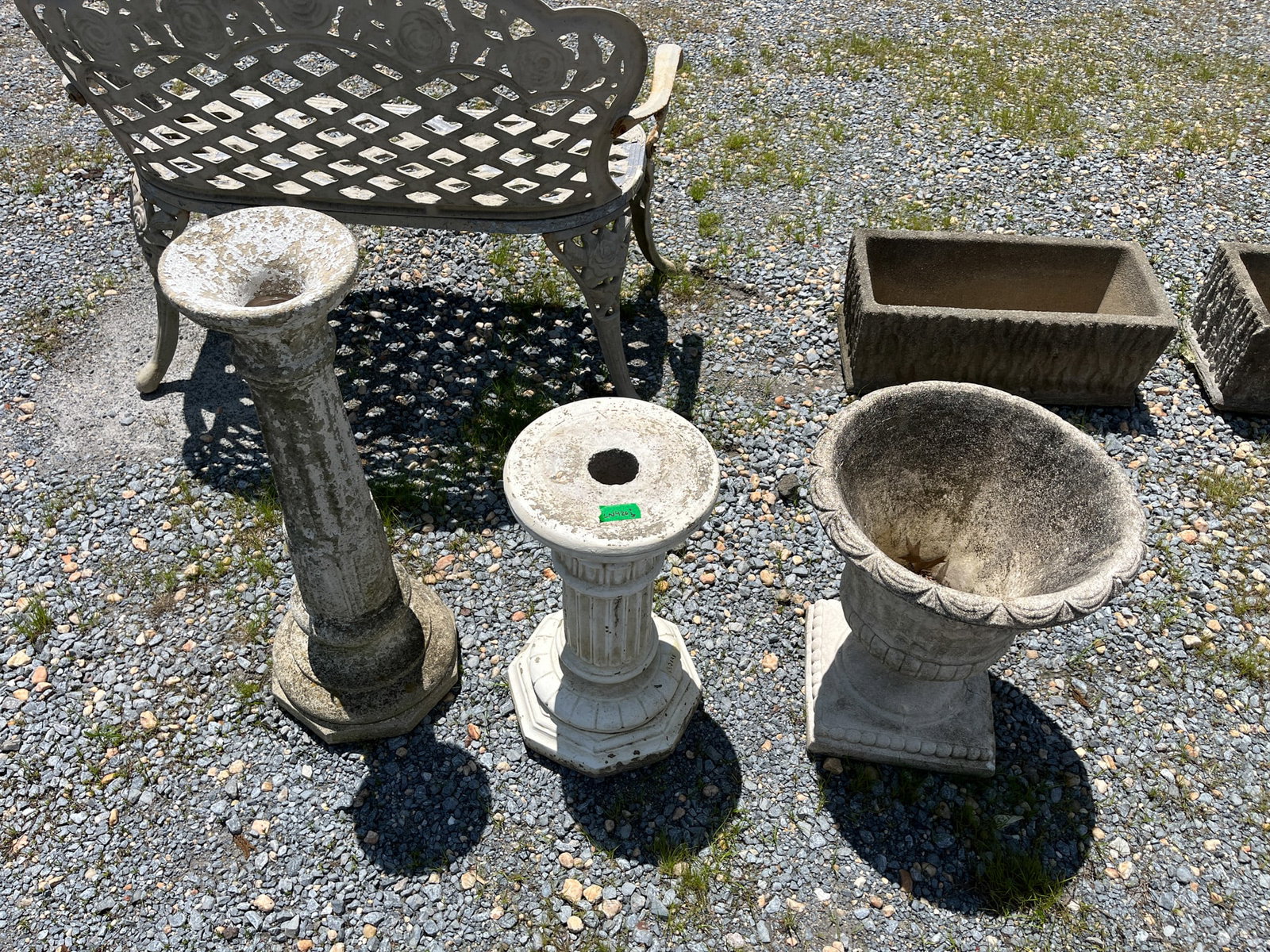 Outdoor Concrete Planter and Two Pedestals: Outdoor Concrete Planter and Two Pedestals Literature Brooks Auction – Online Auction Terms & Conditions Contact: (856) 694-2960 | info@brooks.auction READ BEFORE YOU BID: We want you to feel co