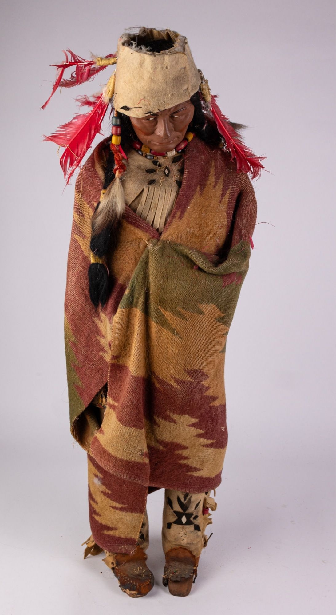 Vintage Large 3' Skookum Indian Native American Doll: Vintage Large 3' Skookum Indian Native American Doll, Arms are rolled up newspaper. Size 36" Literature Brooks Auction – Online Auction Terms & Conditions Contact: (856) 694-2960 |