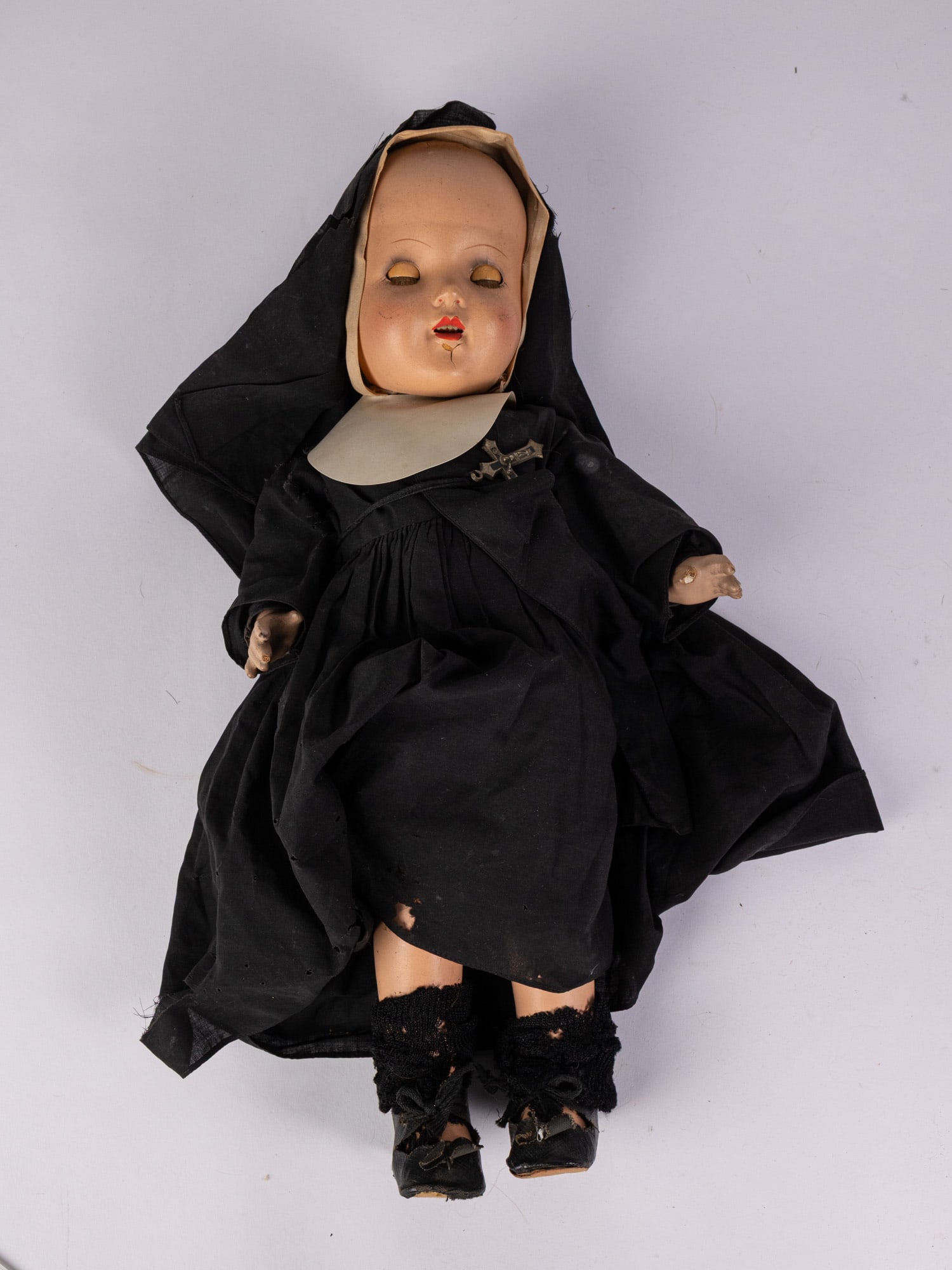 Early 20th Century Nun French Composition Doll (1 of 8)