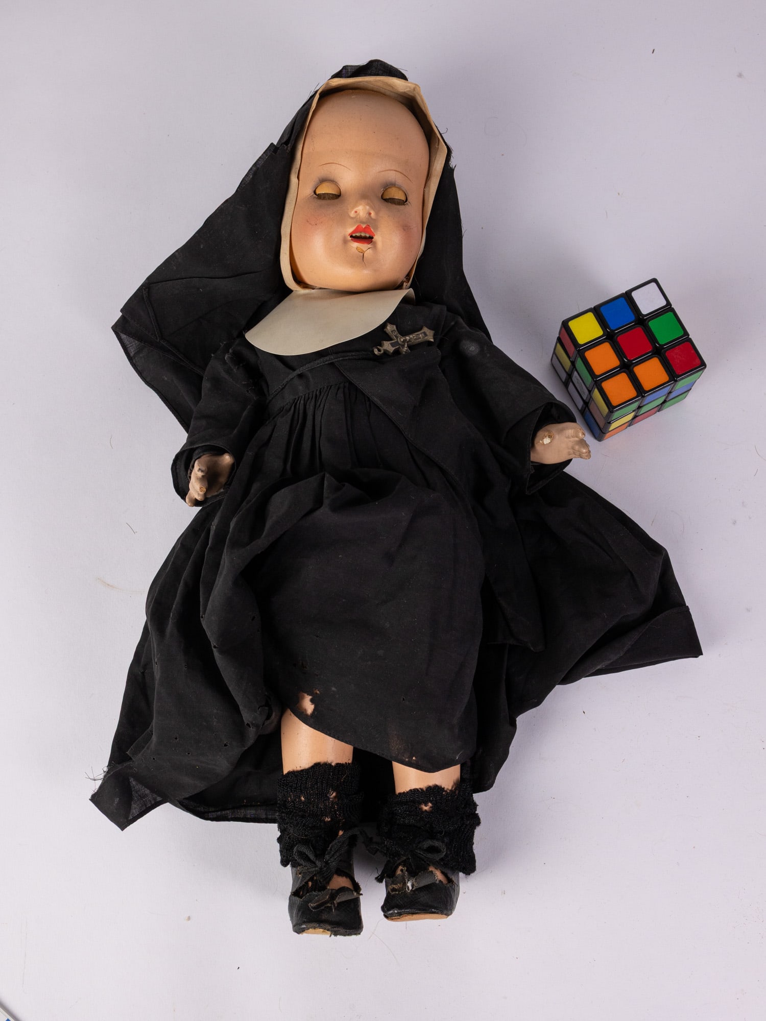 Early 20th Century Nun French Composition Doll - 2