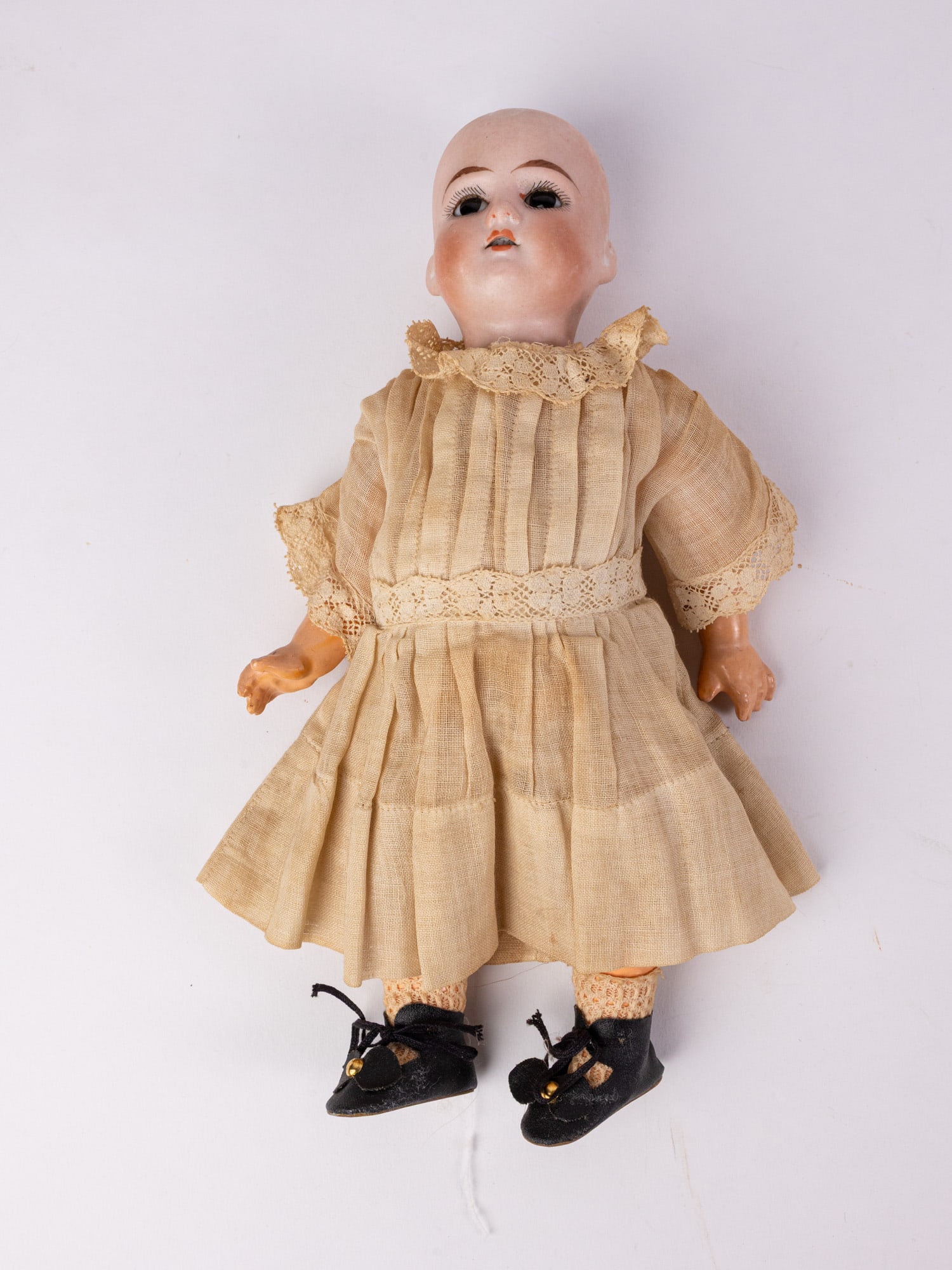 Antique Bisque Composition Body Doll w/ Brown Glass Eyes (1 of 6)