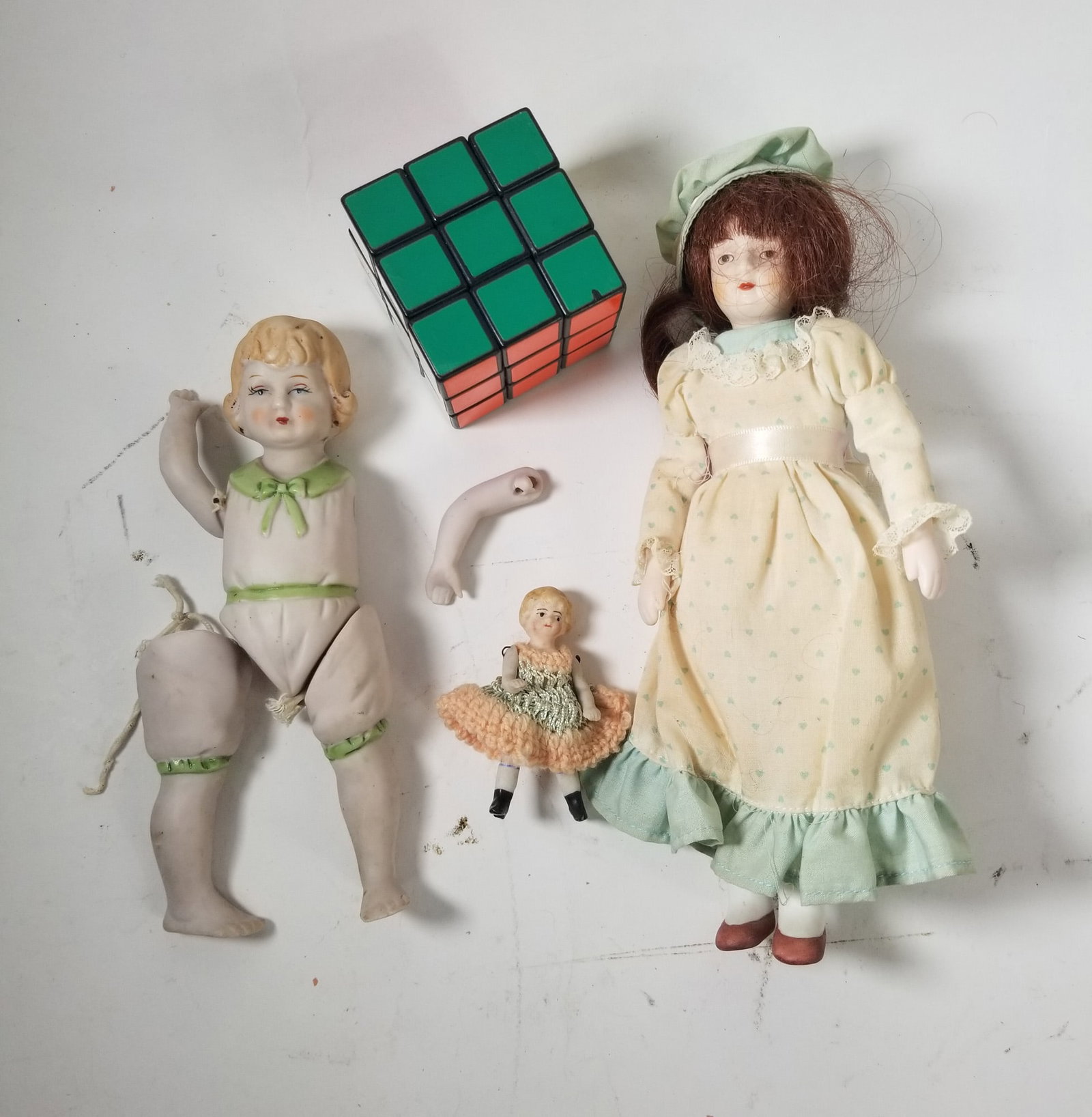 Grouping of Vintage & Antique Porcelain Bisque Dolls - 3