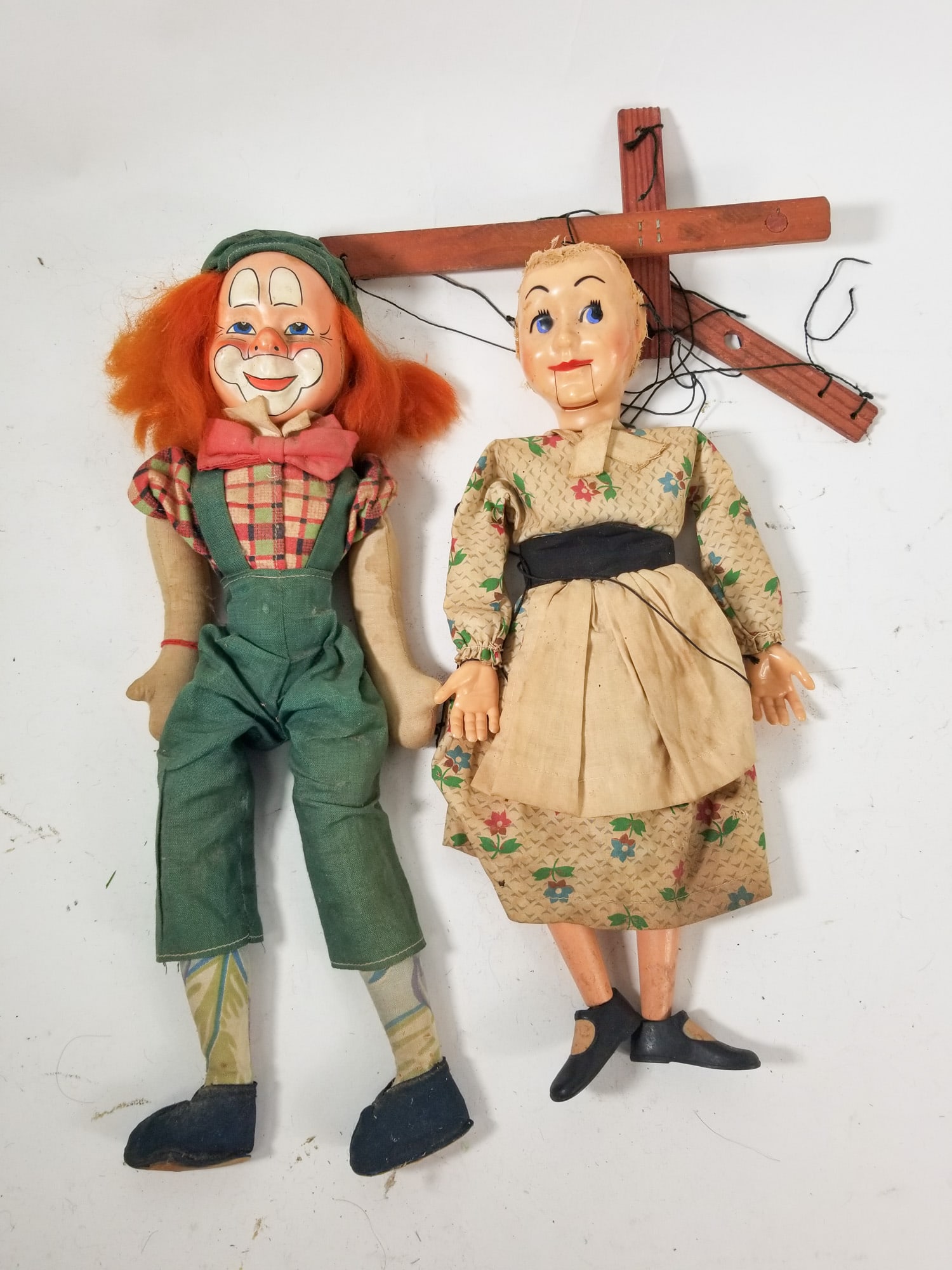 Vintage Hazelle's Marionette & German Clown Doll: Vintage Hazelle's Marionette & German Clown Doll Size 16" H Literature Brooks Auction – Online Auction Terms & Conditions Contact: (856) 694-2960 | info@brooks.auction READ BEFORE YOU BID: We