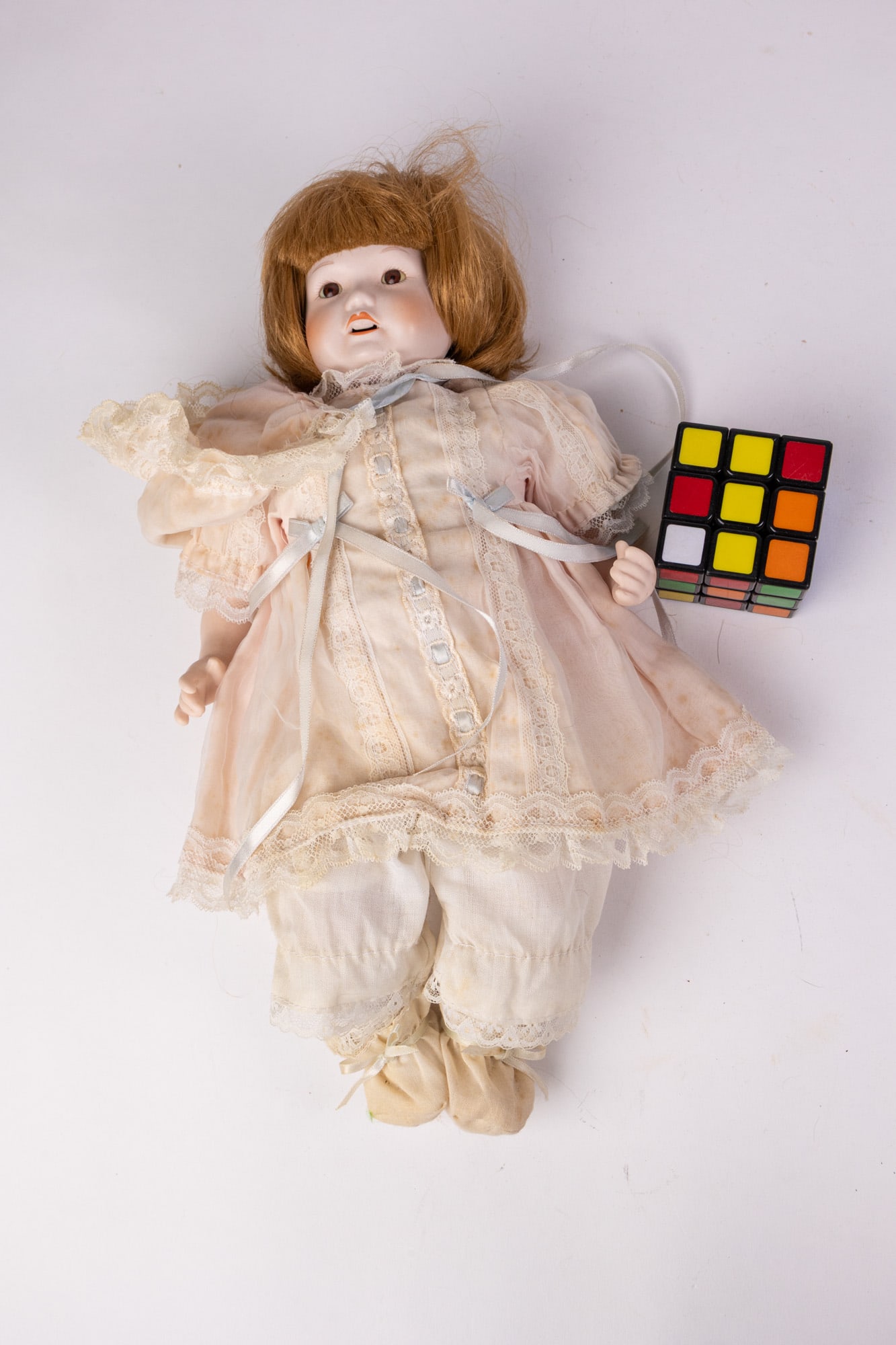 Porcelain Glass-Eyed 15" Doll - 2