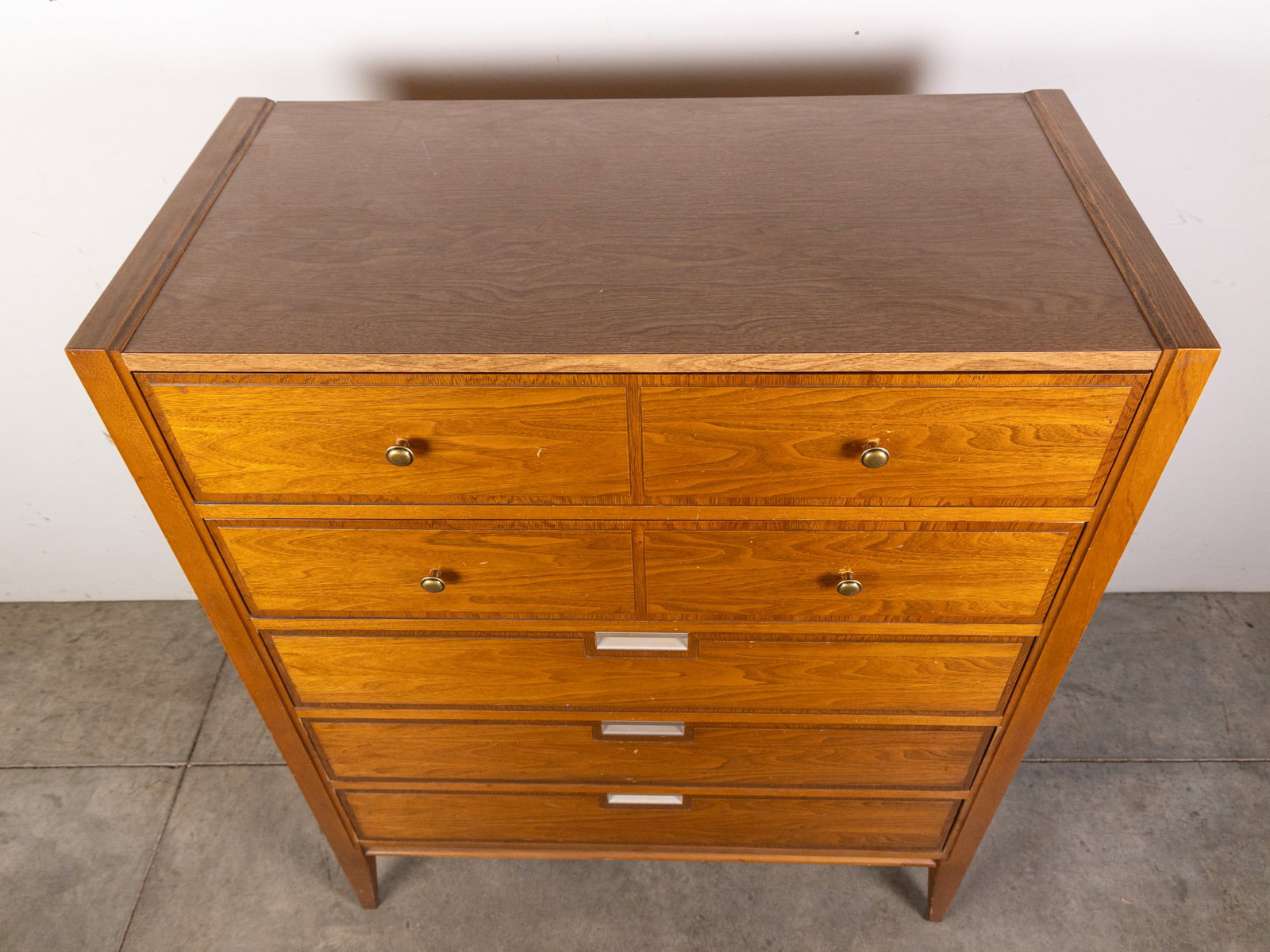 Basic Witz Mid Century Modern Walnut Highboy Dresser - 2