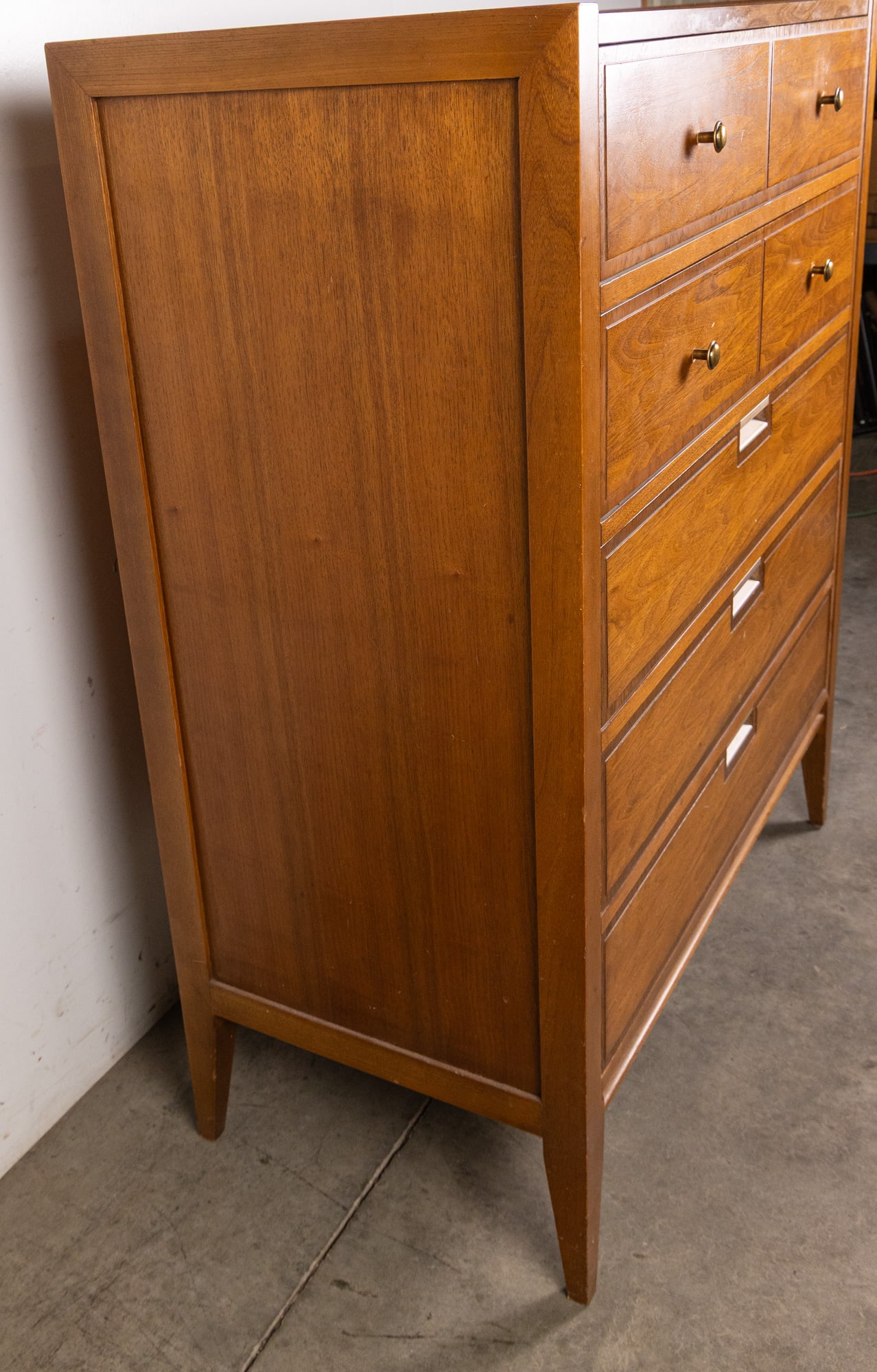 Basic Witz Mid Century Modern Walnut Highboy Dresser - 3