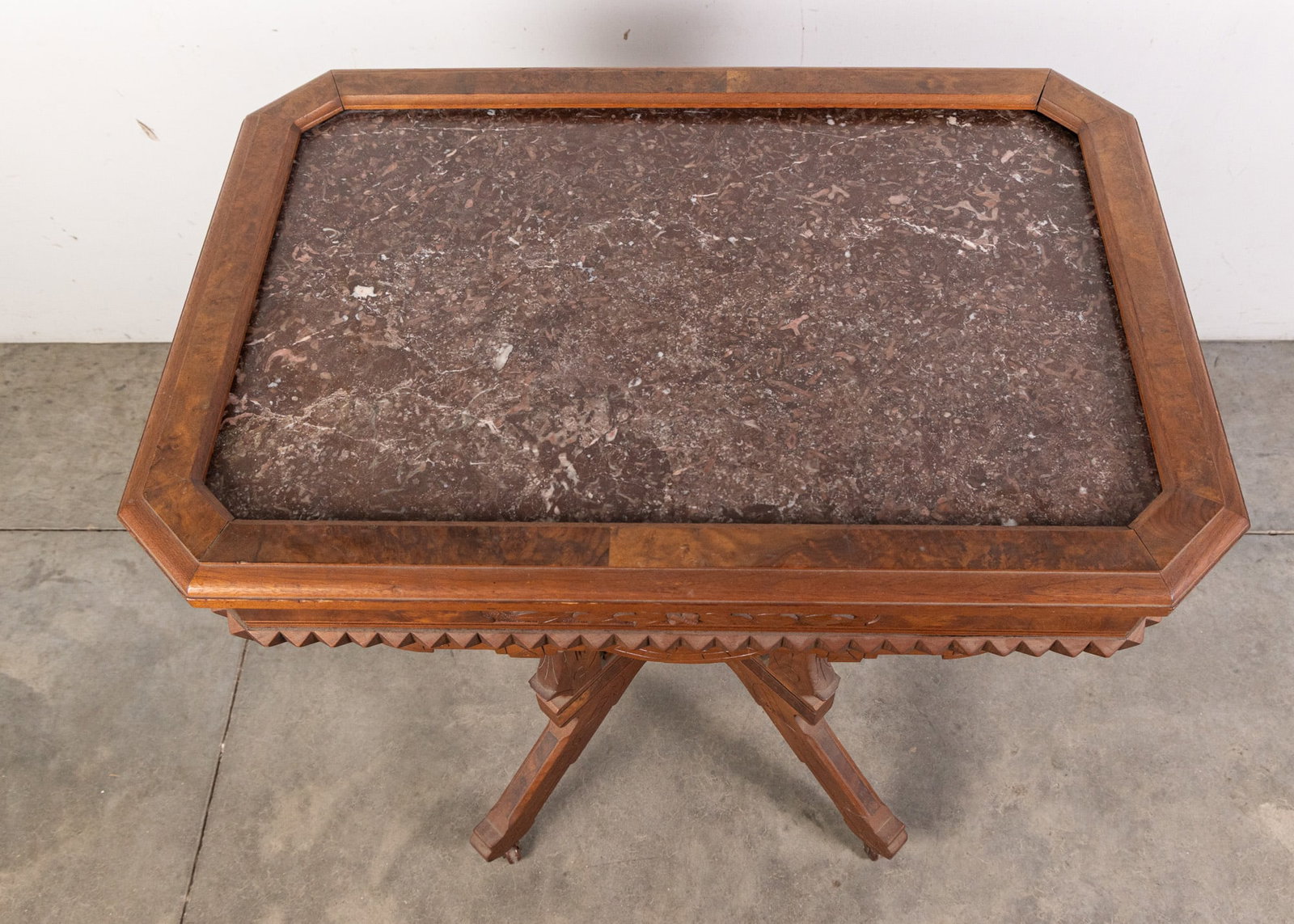 Antique Gothic Victorian Marble Top Parlor Table - 2