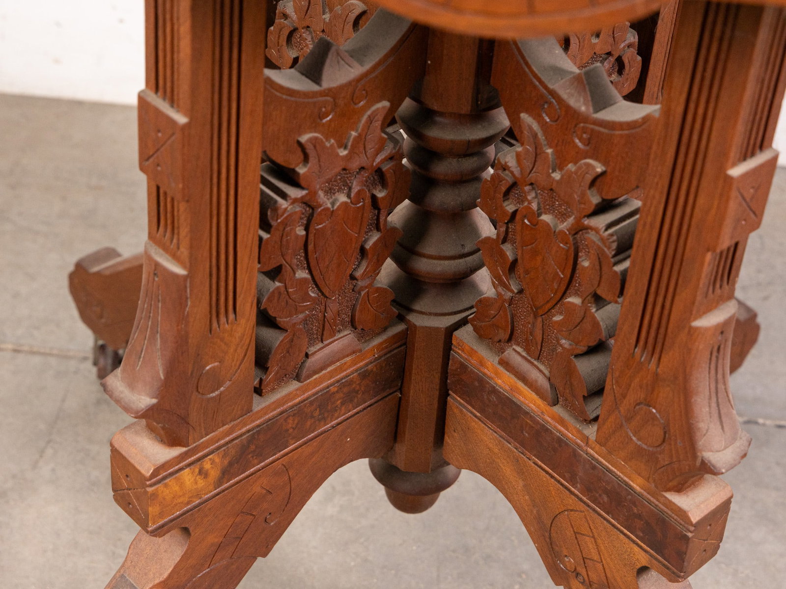 Antique Gothic Victorian Marble Top Parlor Table - 7