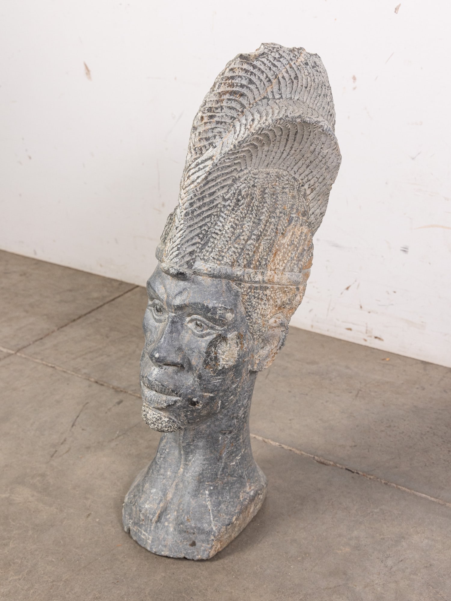 Large African Stone Bust Sculpture - 2