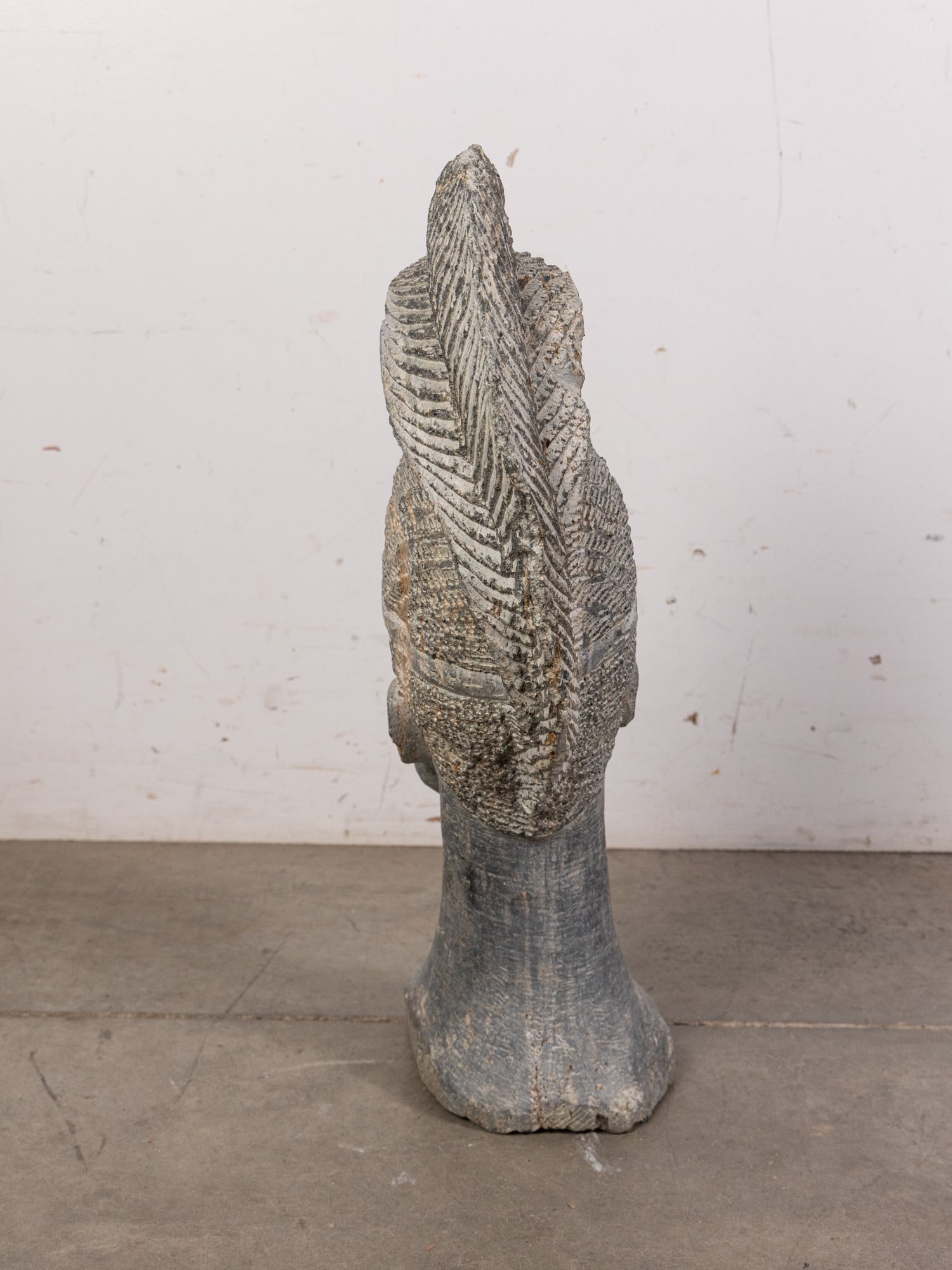 Large African Stone Bust Sculpture - 7
