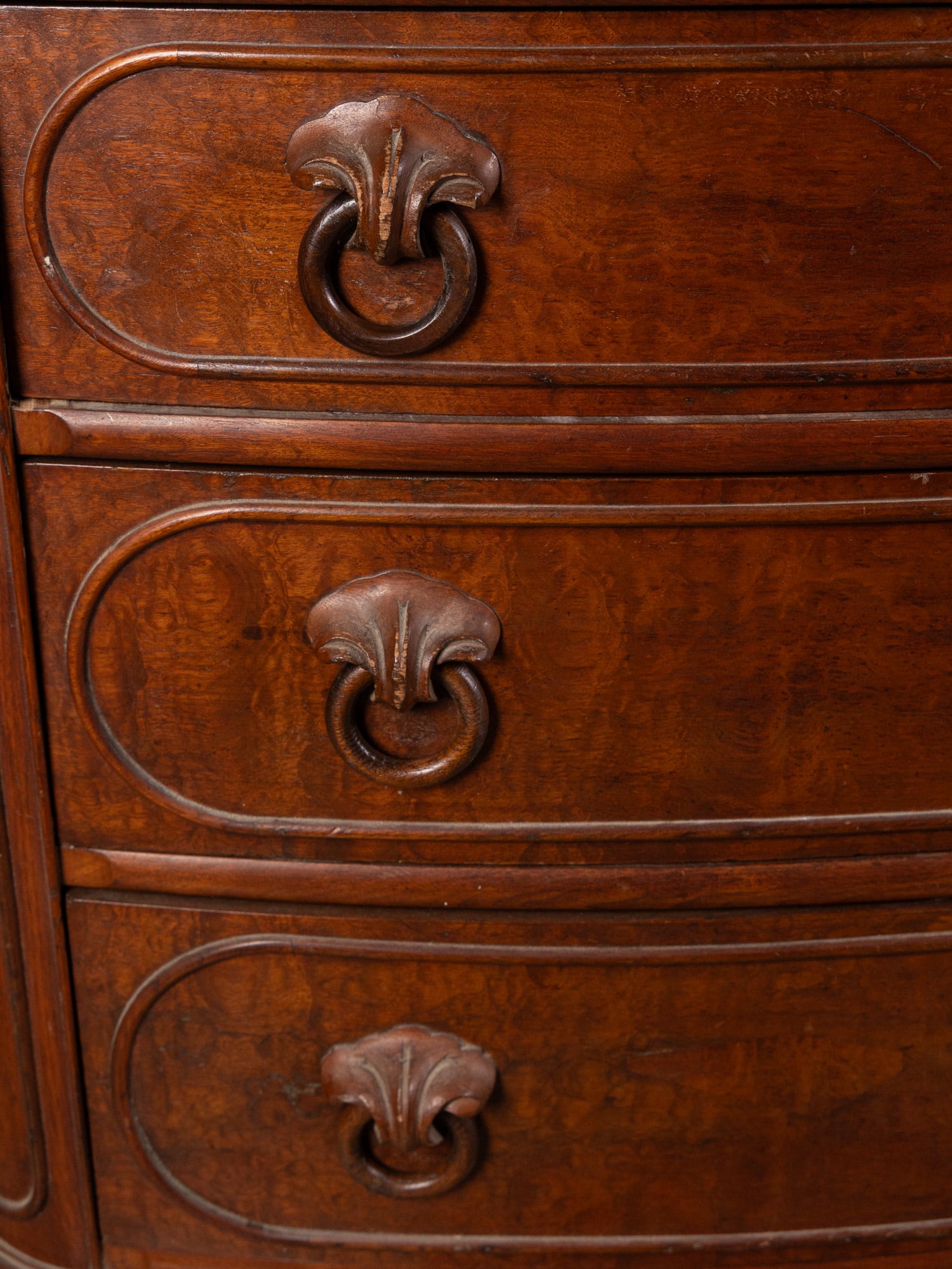 Antique Victorian Marble Top Three Drawer Dresser with Mirror - 7