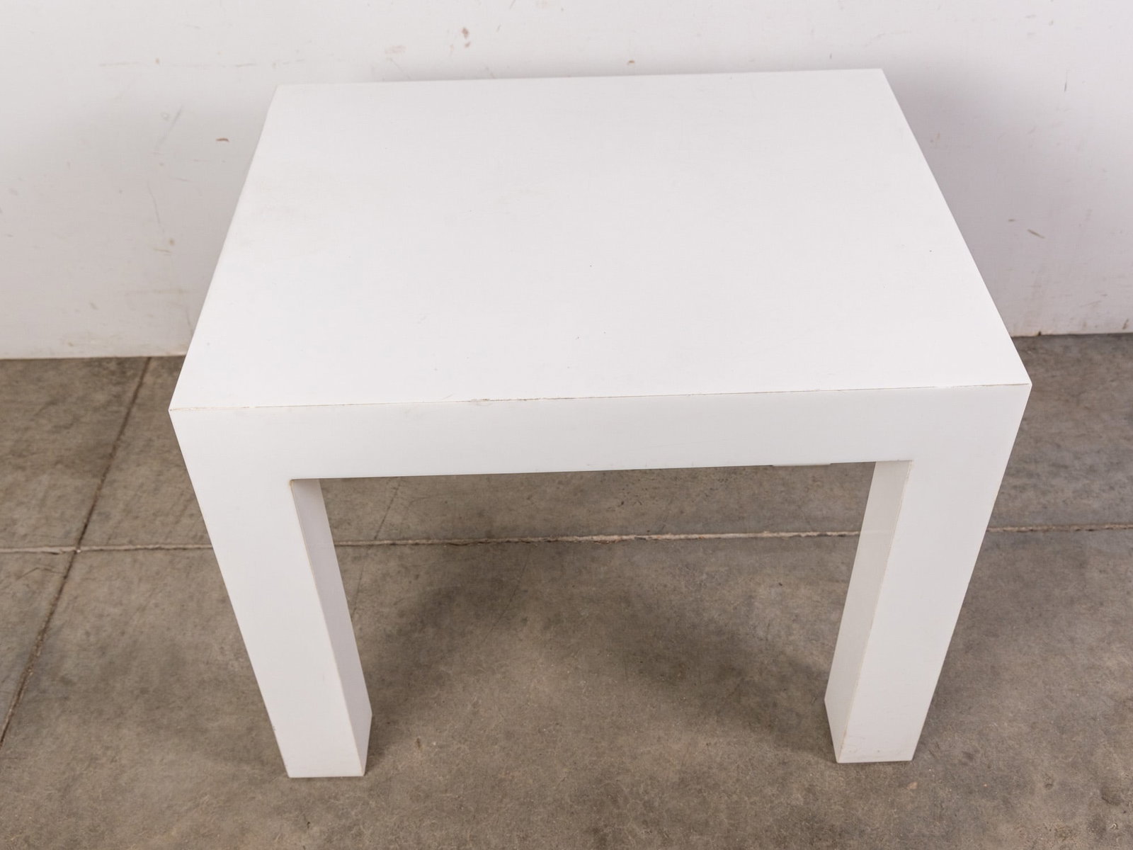White Modern Parsons Table - 2