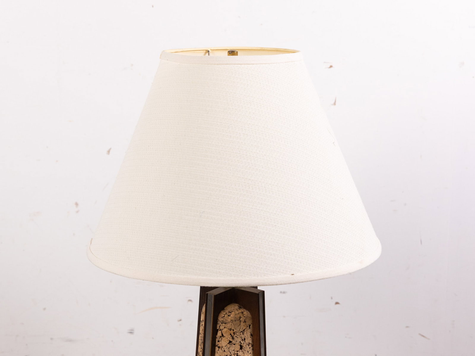 Mid Century Modern Danish Cork & Chrome Accent Lamp - 3