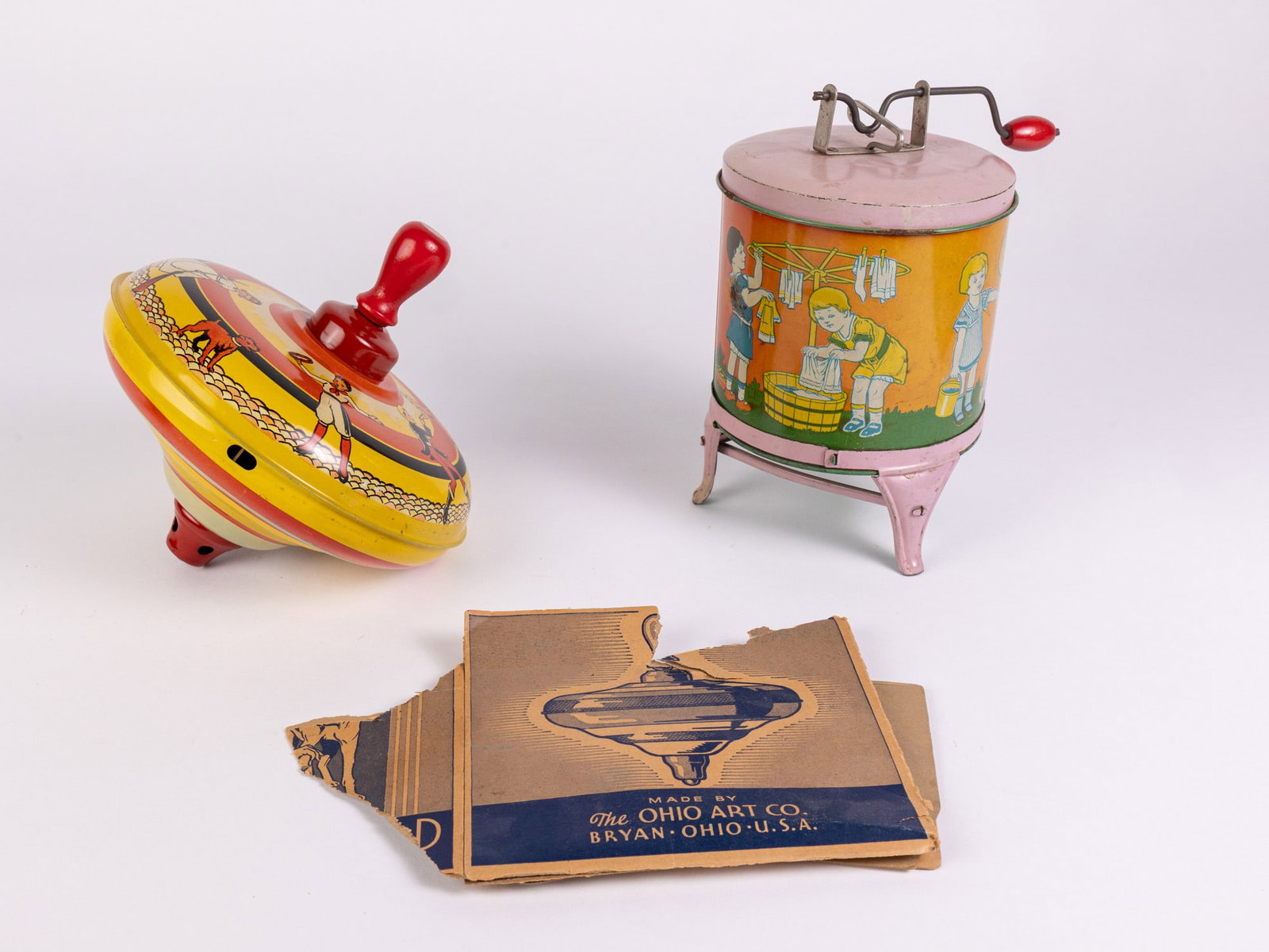 J. Chein "Dolly Washer" and Ohio Art CO Humming and Spinning Top (1 of 6)