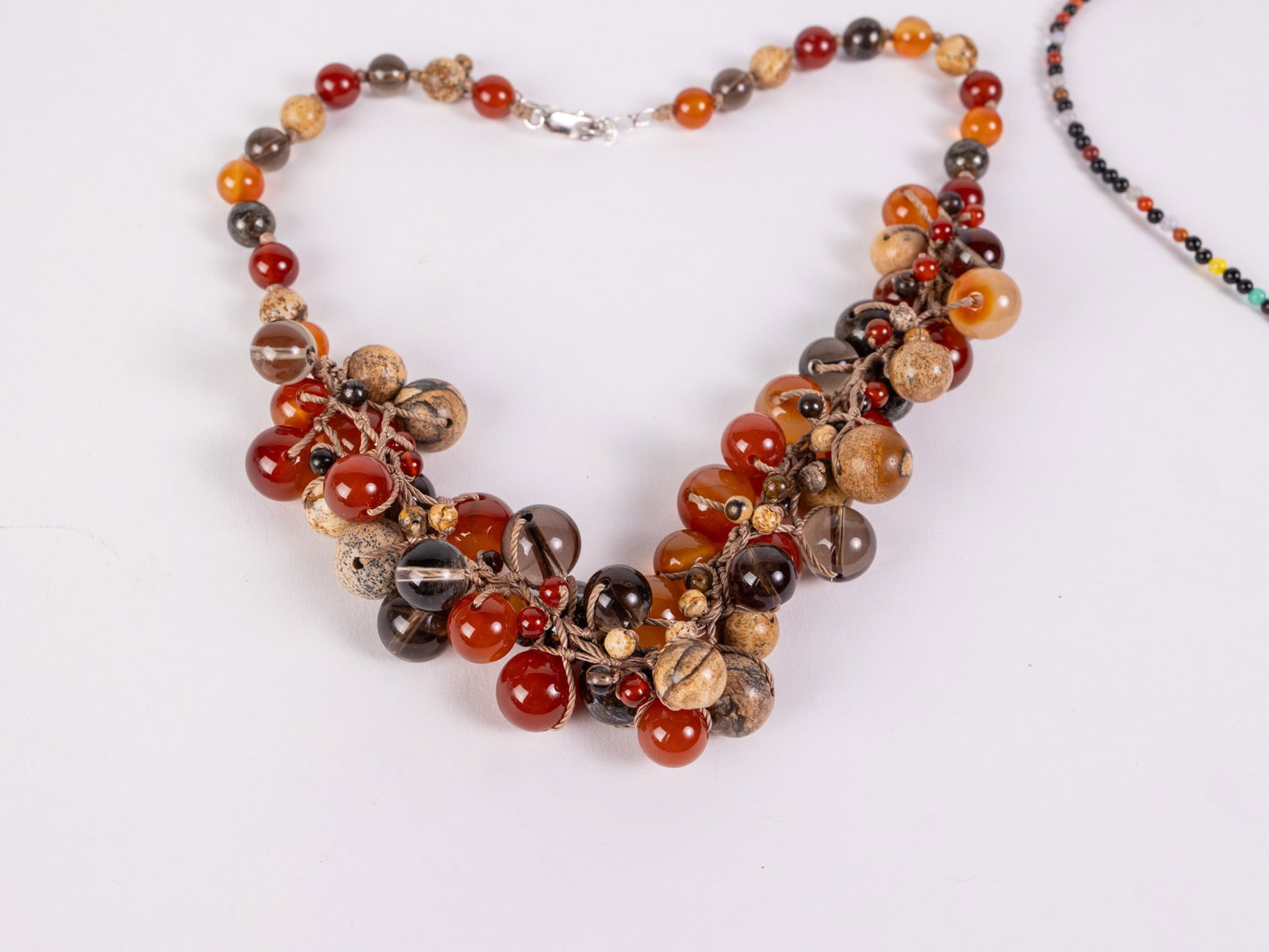 Two Beaded Necklace with 925 Stamped Hardware - 2