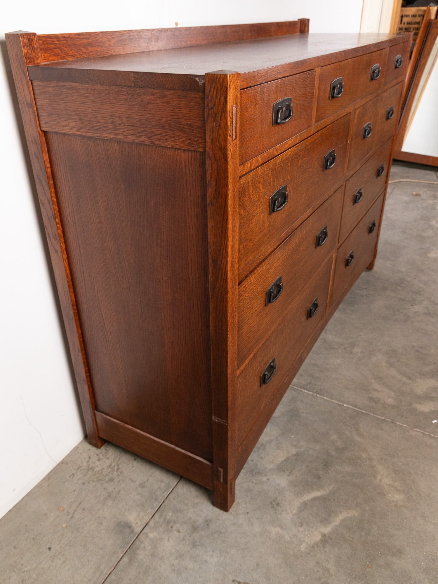 Stickley Mission Oak 9-Drawer Master Dresser with Mirror - 4