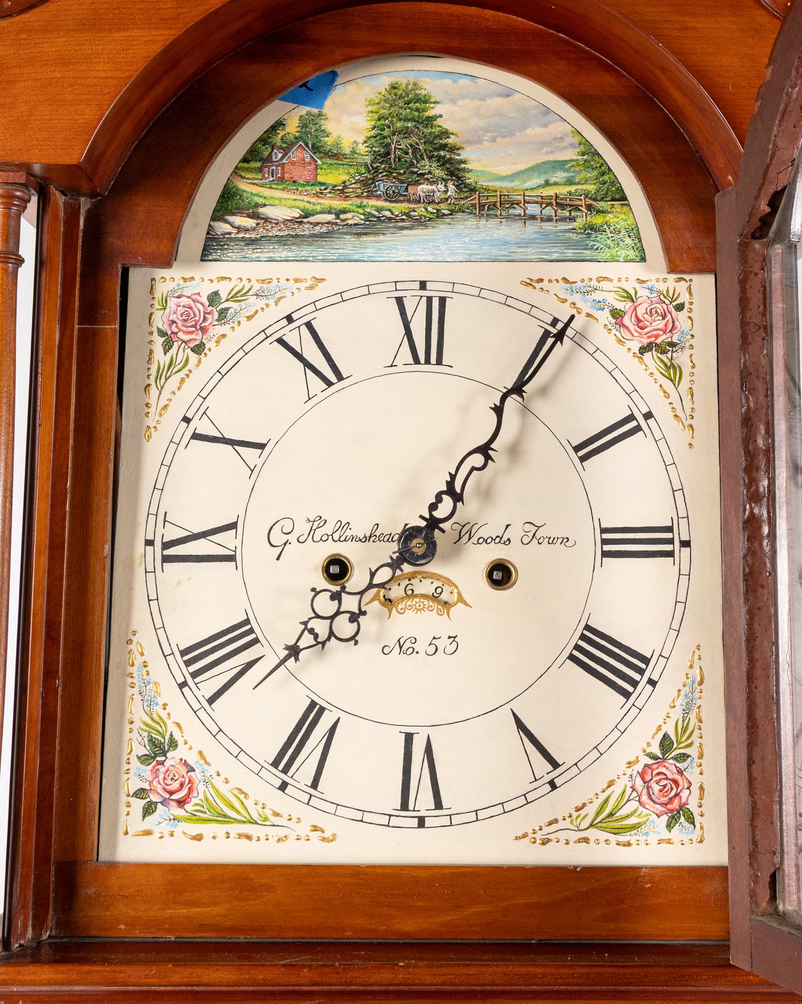 George Hollinshead of Woodstown, New Jersey Early 19th Century Grandmother Clock - 7