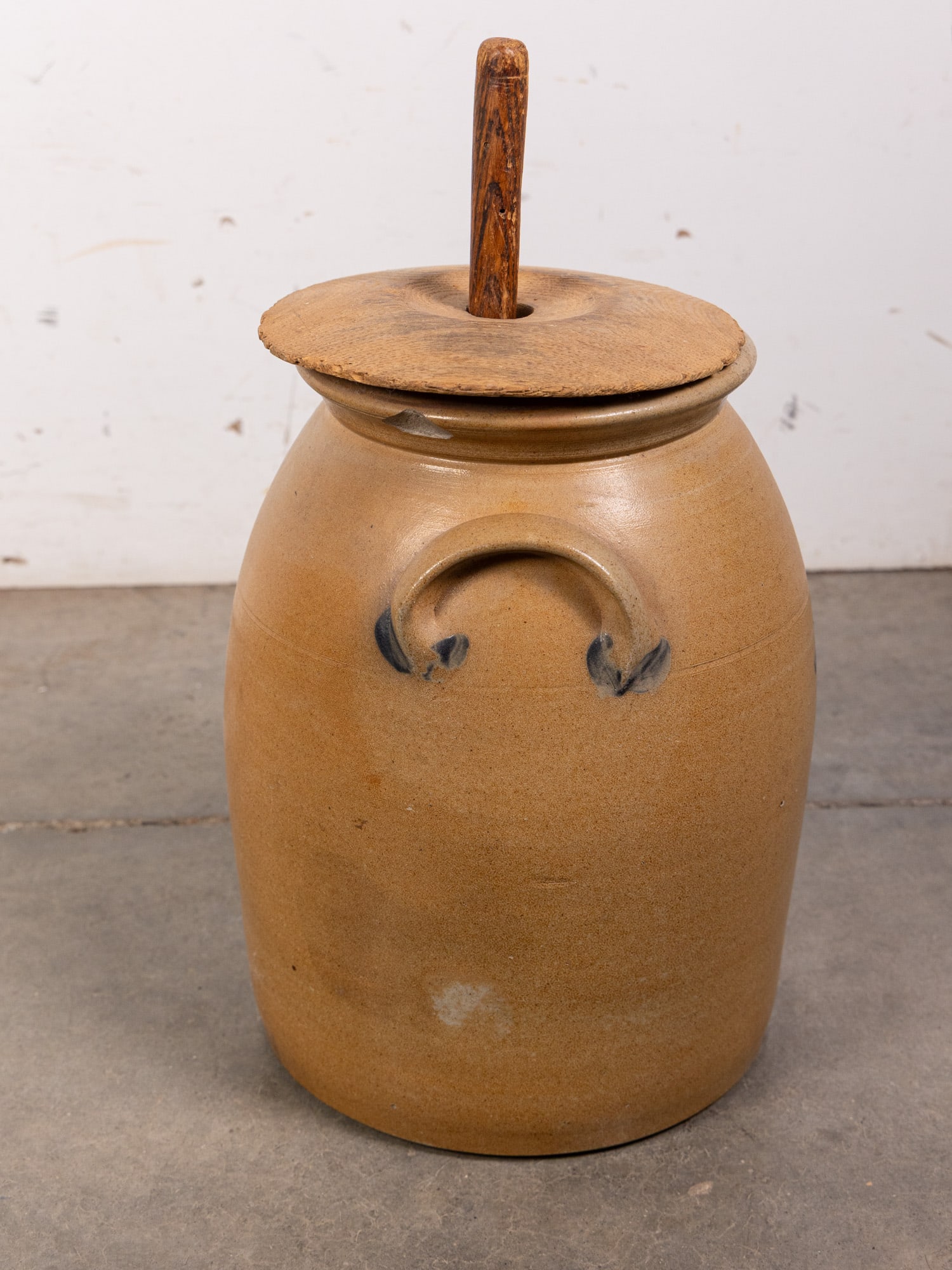 Antique 3-Gallon Stoneware Crock w/ Cobalt Decoration - 5