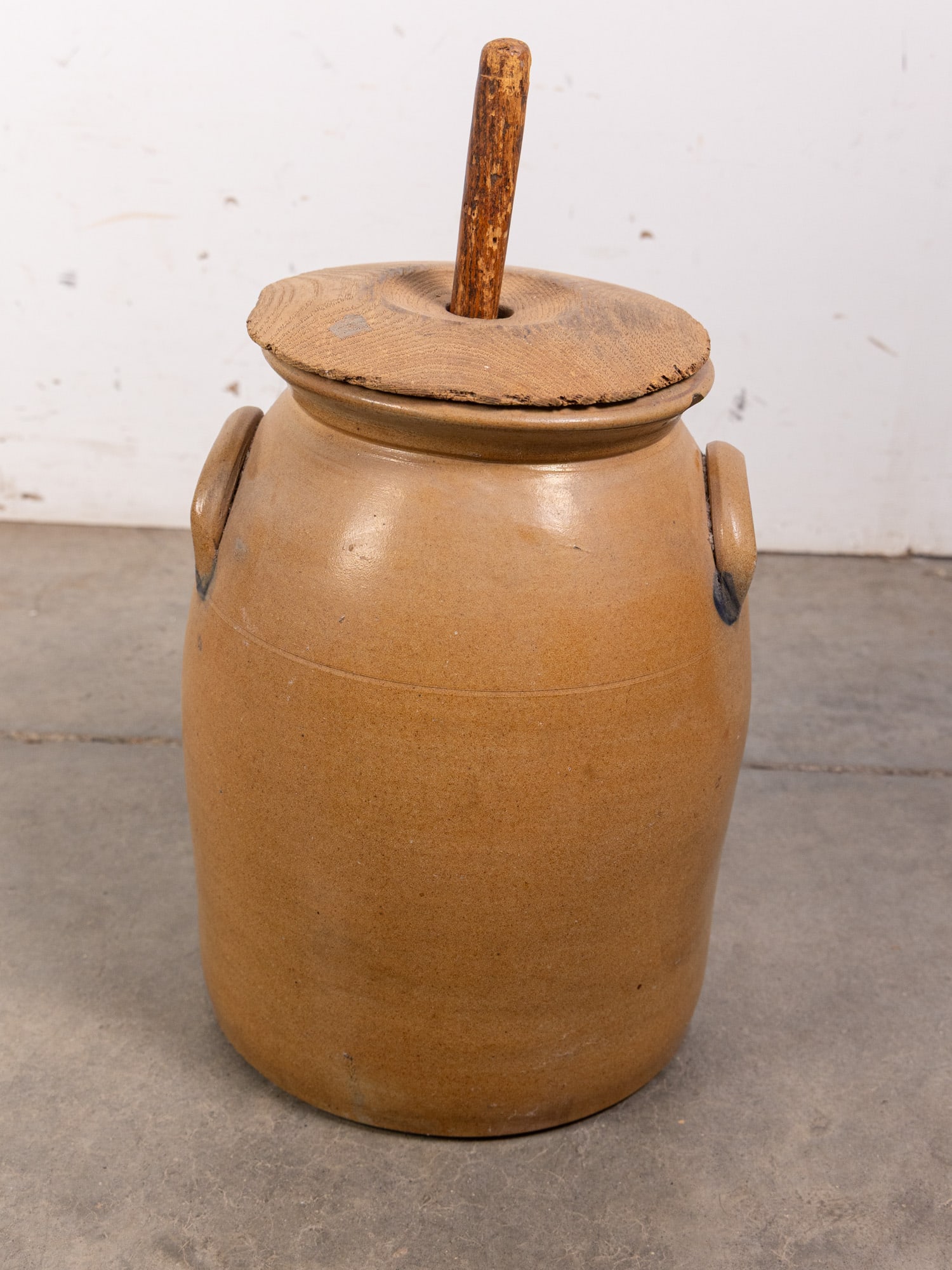 Antique 3-Gallon Stoneware Crock w/ Cobalt Decoration - 6