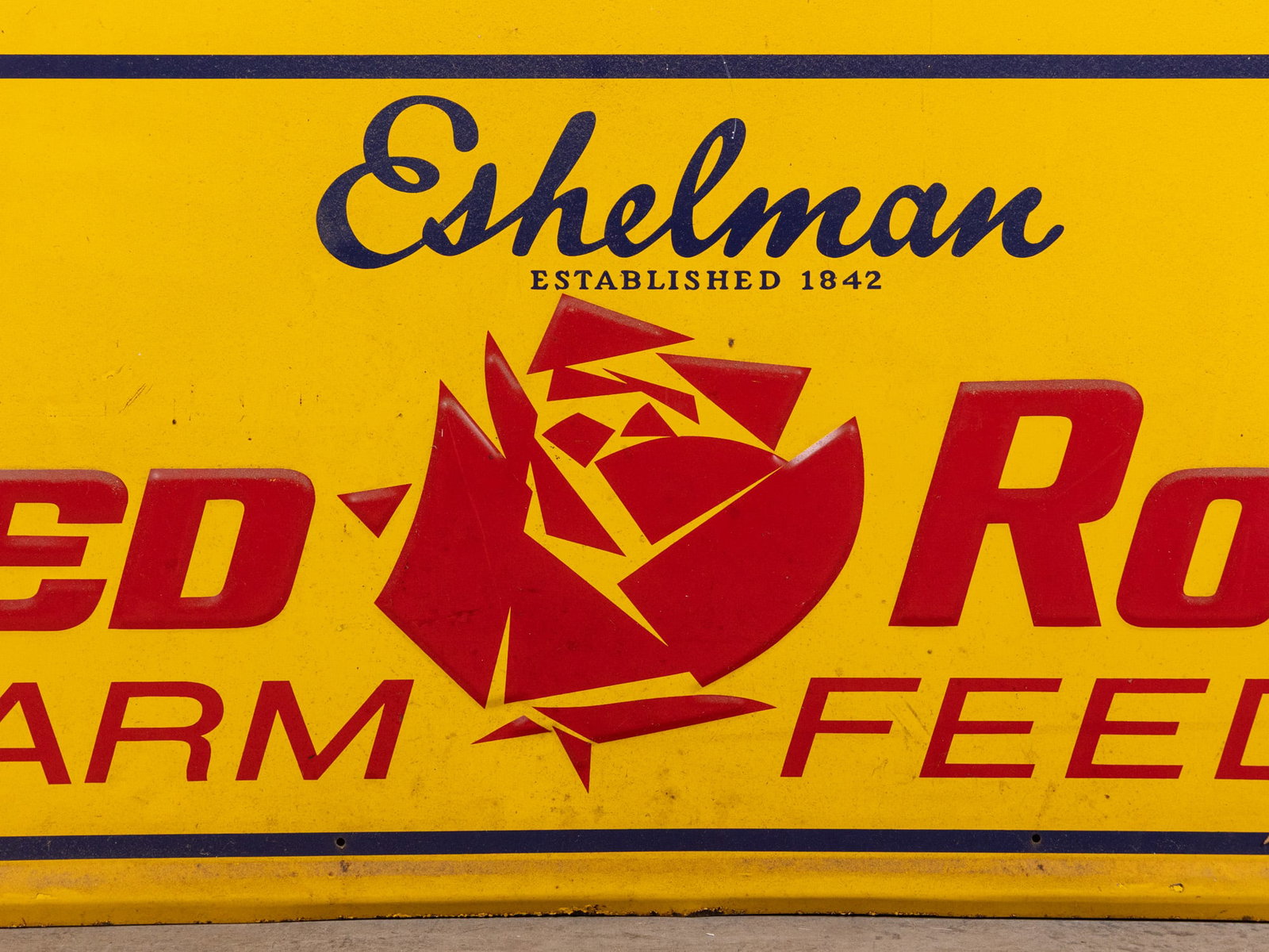 Vintage "R.S. Dare Feeds" Red Rose Farm Feeds Metal Sign - 2