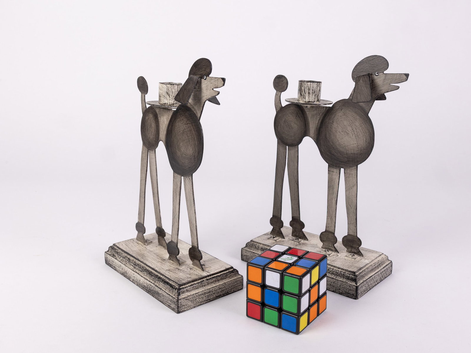 Acme Animal Signed Poodle Candle Holders - 2