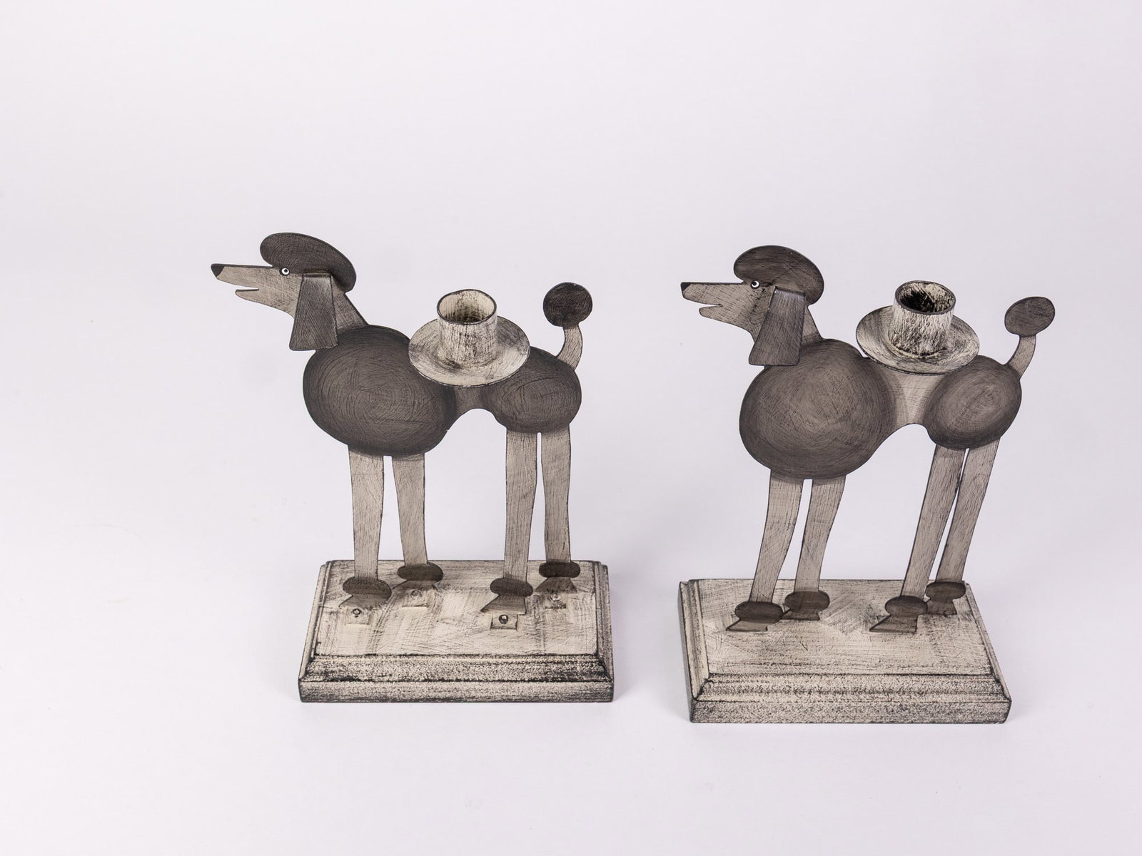 Acme Animal Signed Poodle Candle Holders - 4