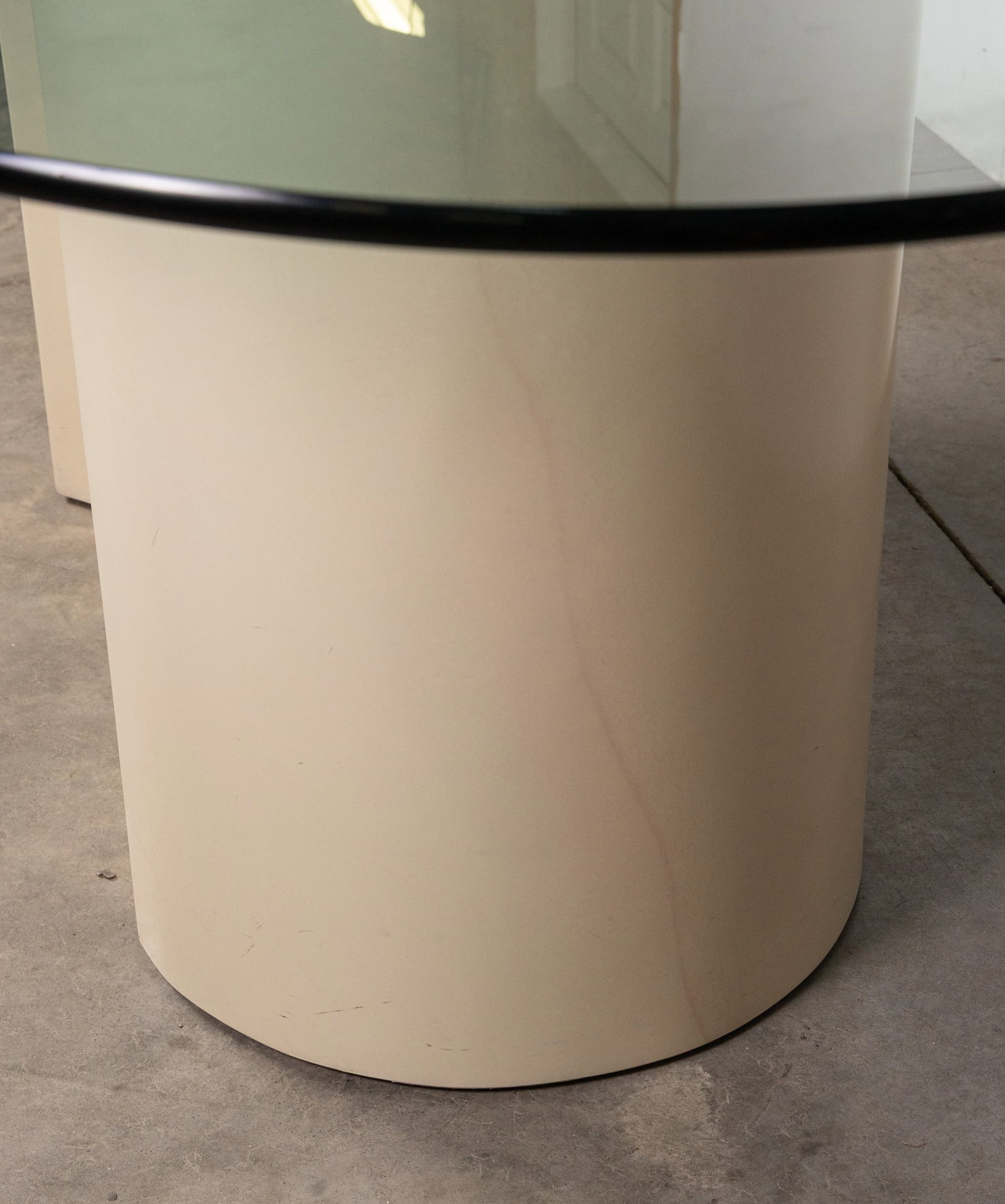 20th Century Modern Large Glass Top Oval Dining Table - 7