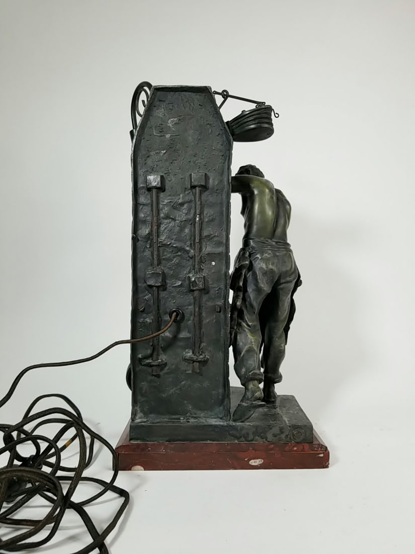 Blacksmith Forge Statue Lamp after Victor Rousseau - 7